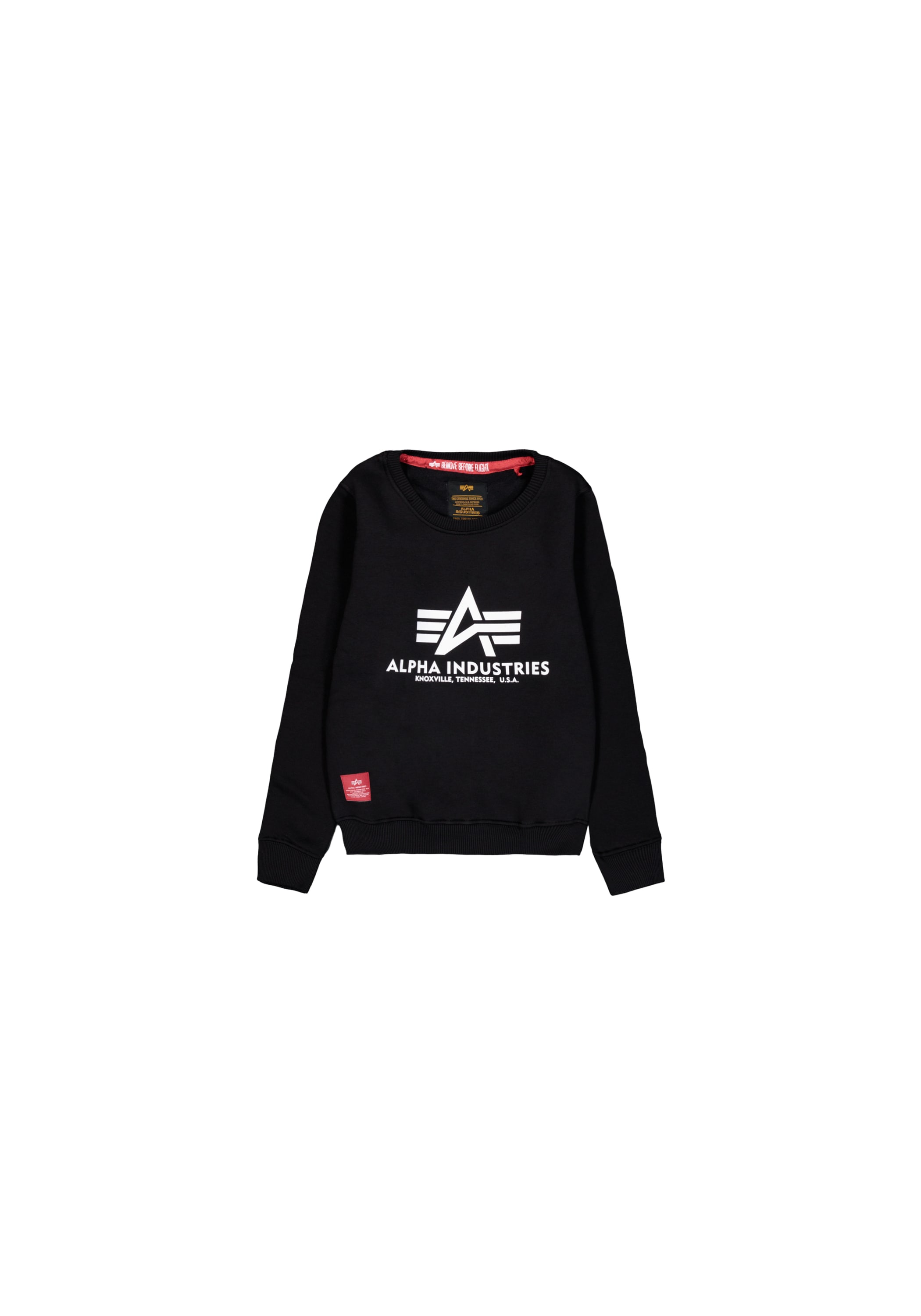 Sweater ALPHA INDUSTRIES "Basic Sweatshirt BL K", Mädchen, Gr. 10, schwarz, Obermaterial: 80% Baumwolle, 20% Polyester, regular fit, Sweatshirts Sweater
