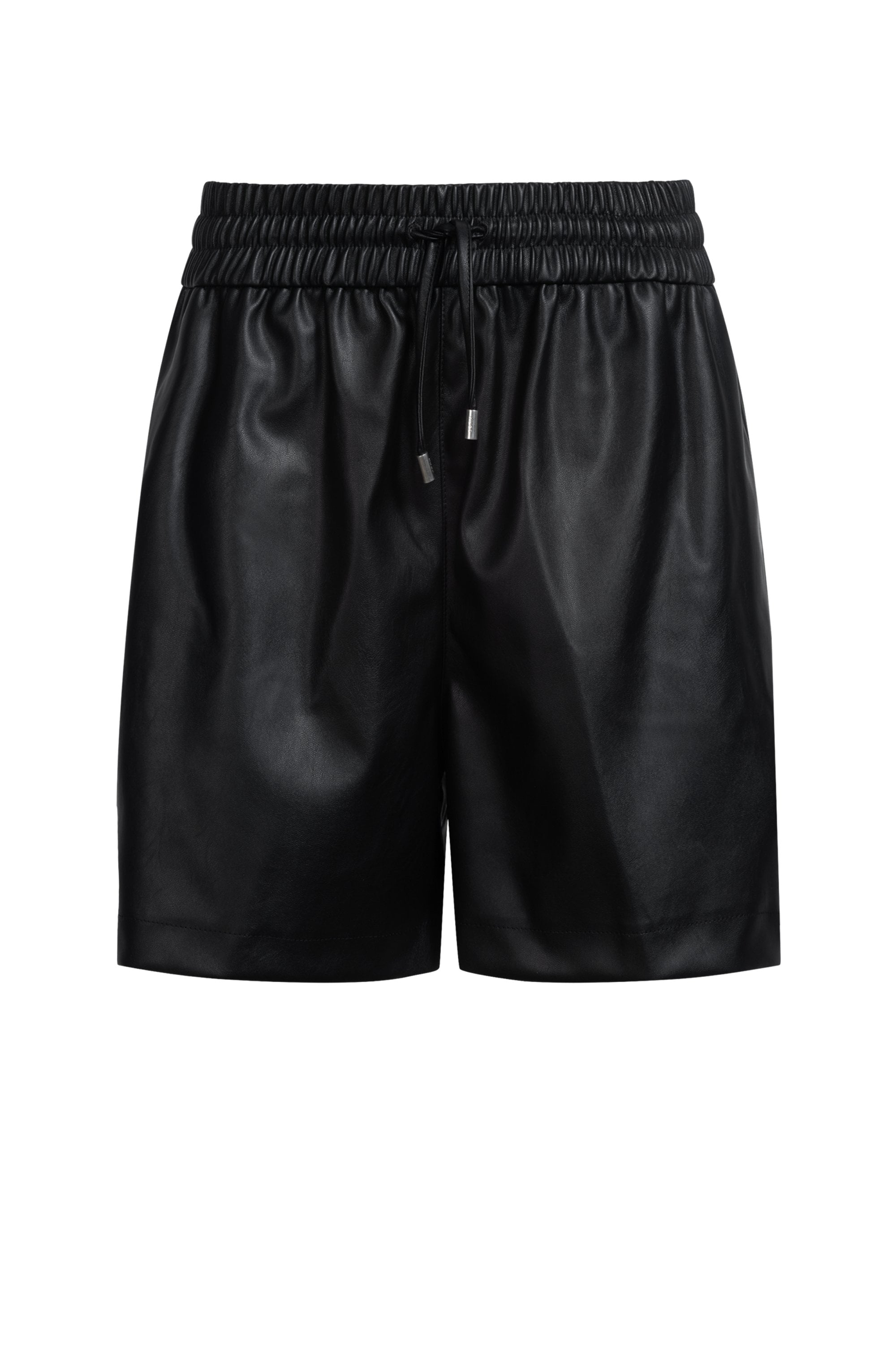 HUGO Blue Shorts »Henuka«, Lederimitat, mit Logostickerei
