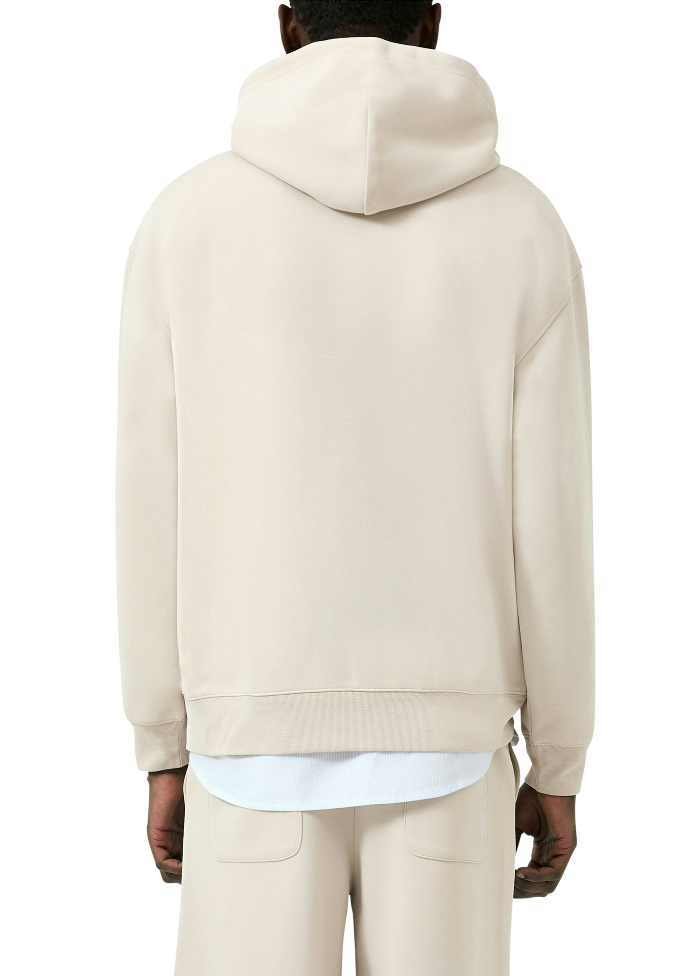 QS Kapuzensweatshirt , unifarben, mit Logo-Stickerei
