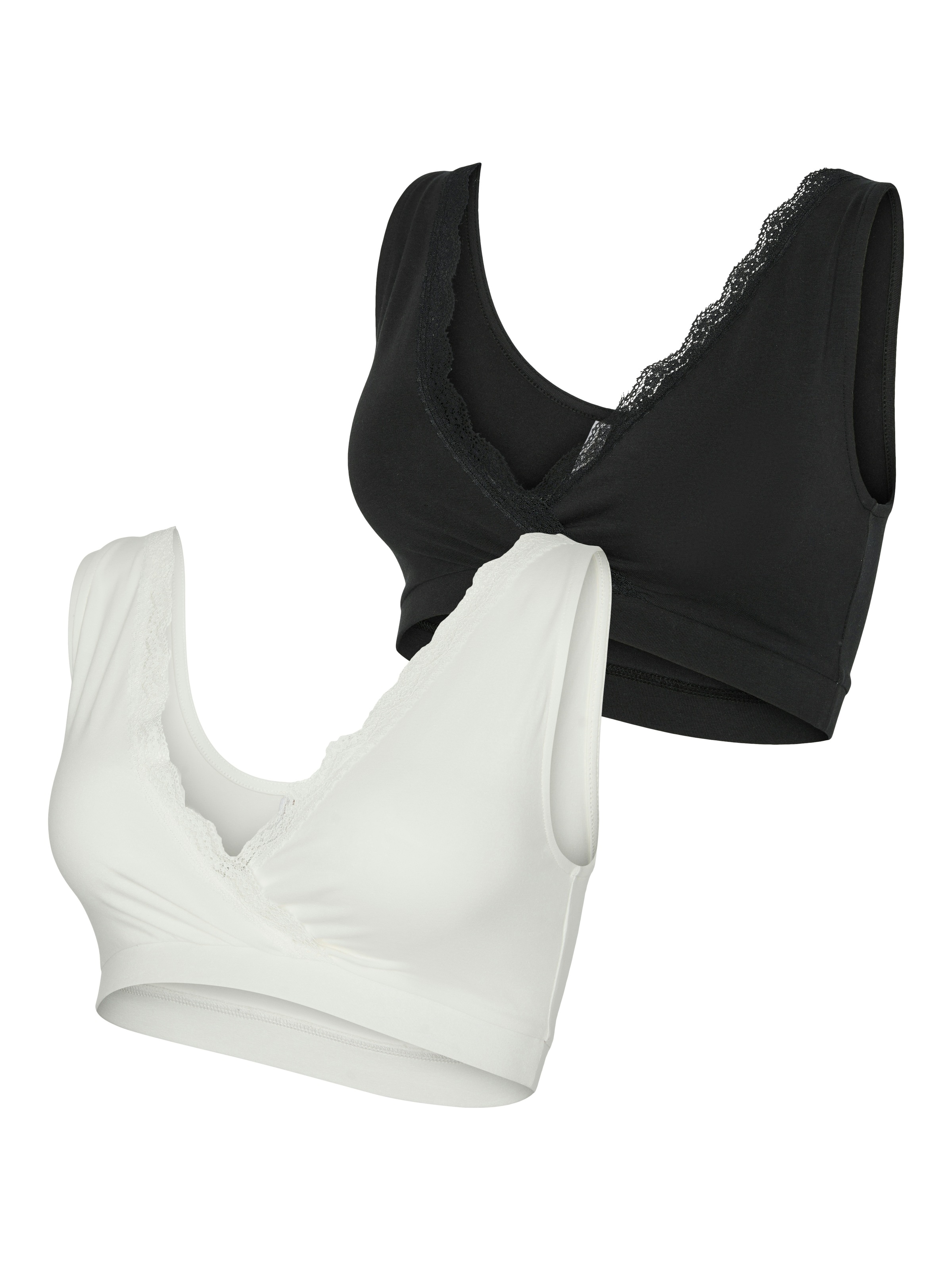 Mamalicious MLHelena Crossy Lace Bustier Top White/Black M