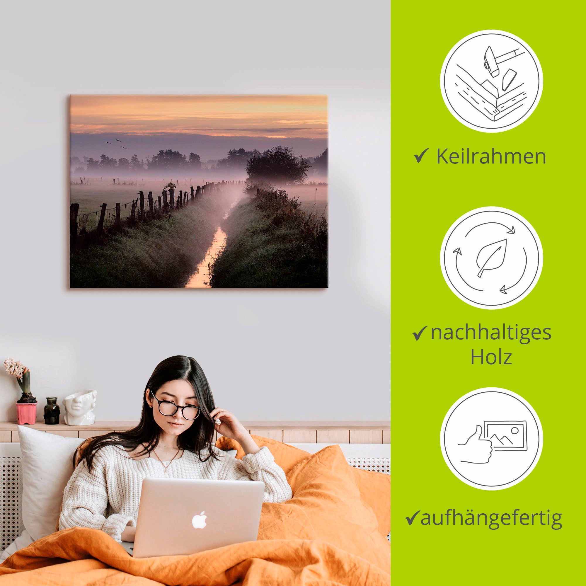 Artland Wandbild »Applaus für den Herbst...«, Felder, (1 St.), als Leinwandbild, Poster, Wandaufkleber in verschied. Größen