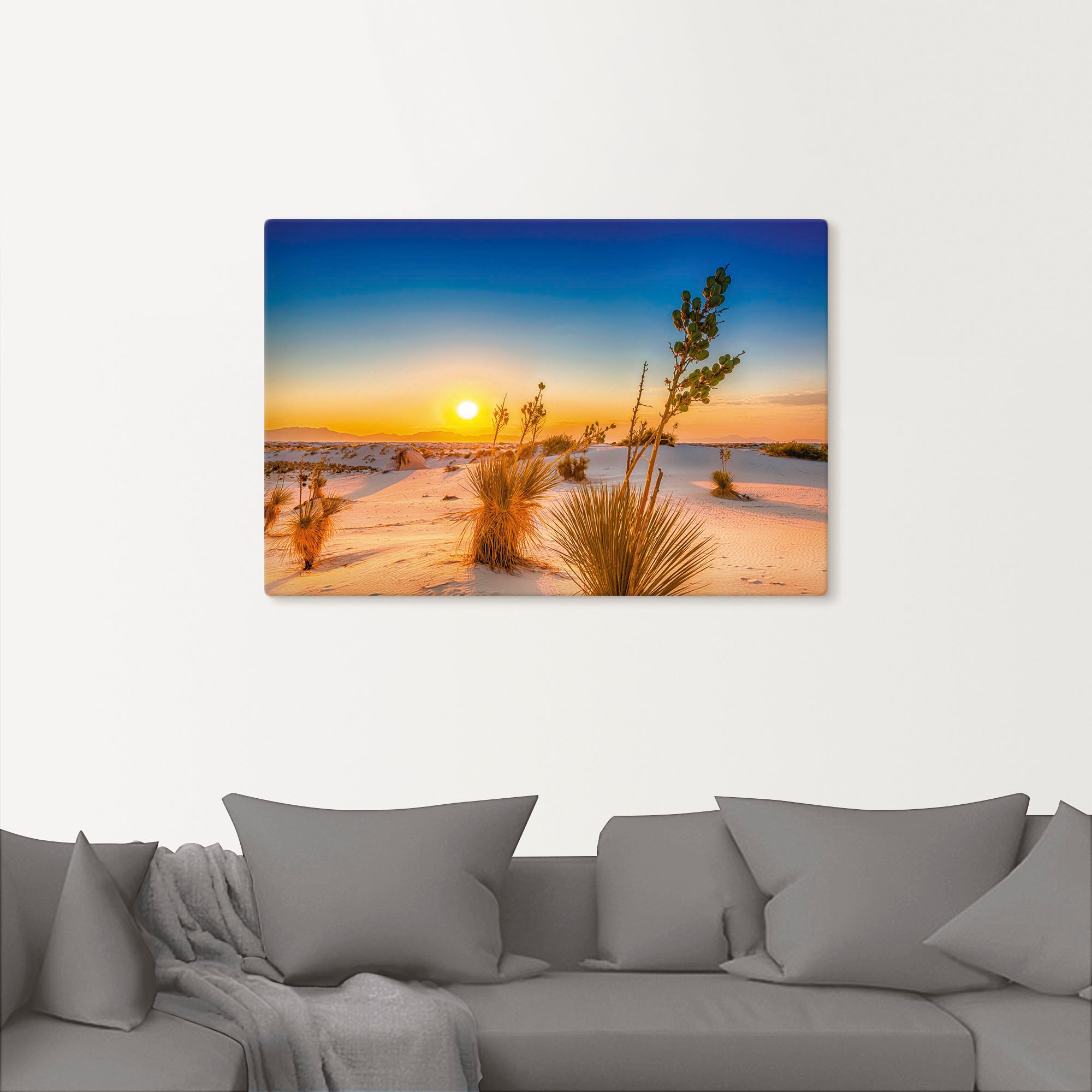 Größen Artland BAUR Leinwandbild, | Wandaufkleber Alubild, »Sonnenuntergang (1 oder White St.), als Wandbild Sands«, Wüstenbilder, kaufen in versch. Poster