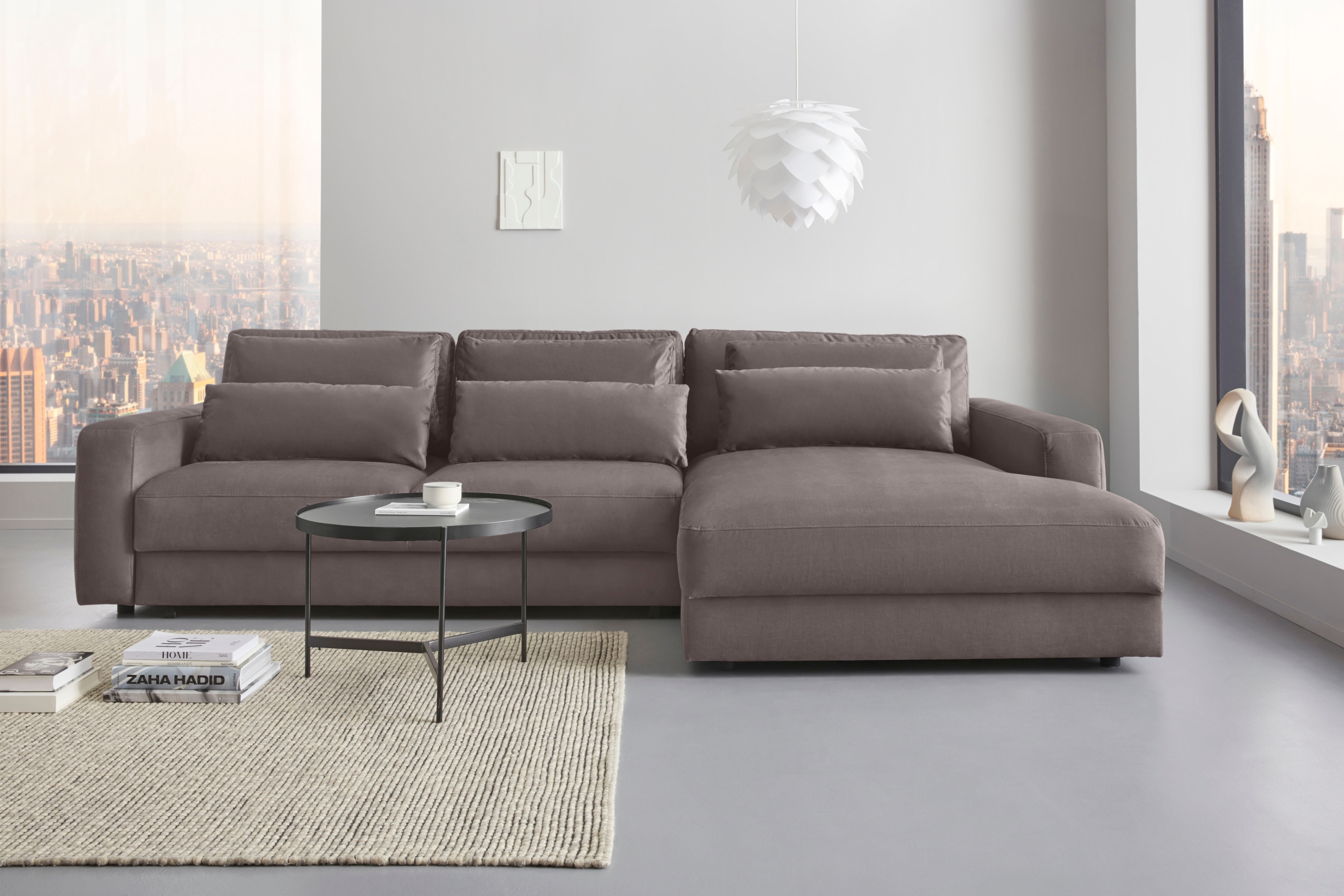 Home affaire Ecksofa "Bloomfield, bequem und elegant, Breite 303cm, L-Form" mit Bettfunktion und Bettkasten, Unser Dauertiefpreis