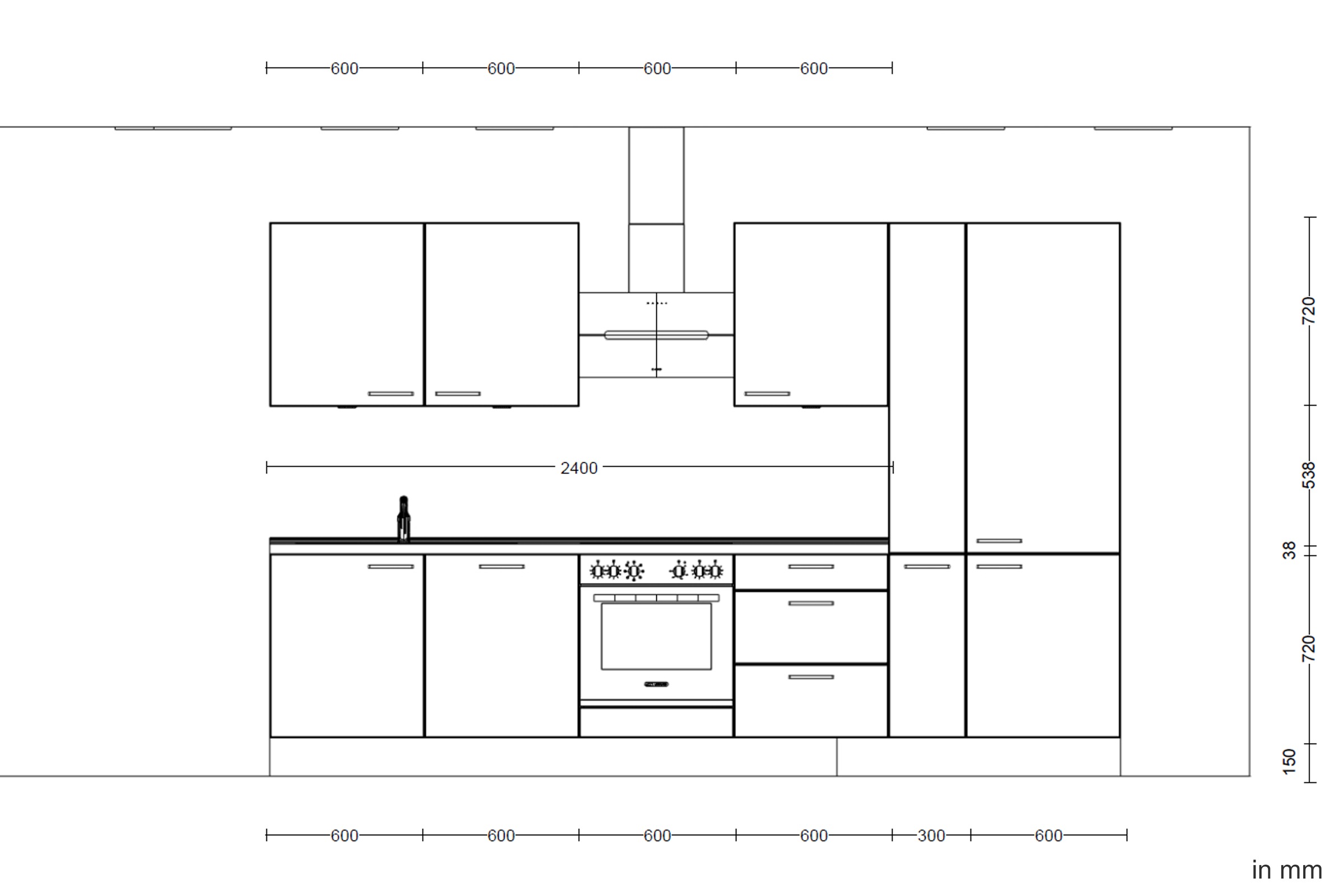 nobilia® Küchenzeile »"Cascada II"«, vormontiert, Breite 330 cm, Ausrichtung wählbar, wahlw. mit E-Geräten