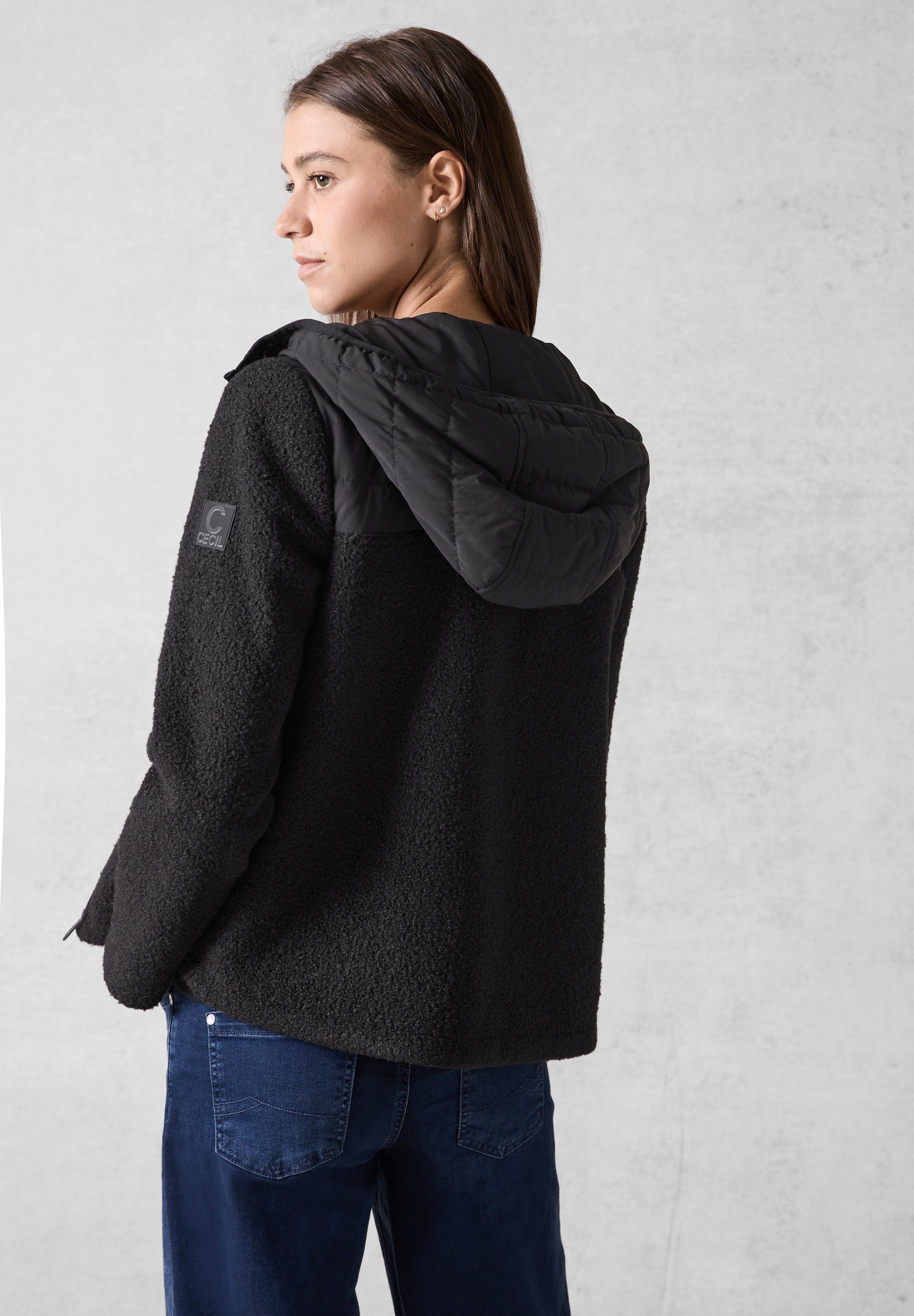 Cecil Fellimitatjacke, mit Kapuze, mit Kapuze