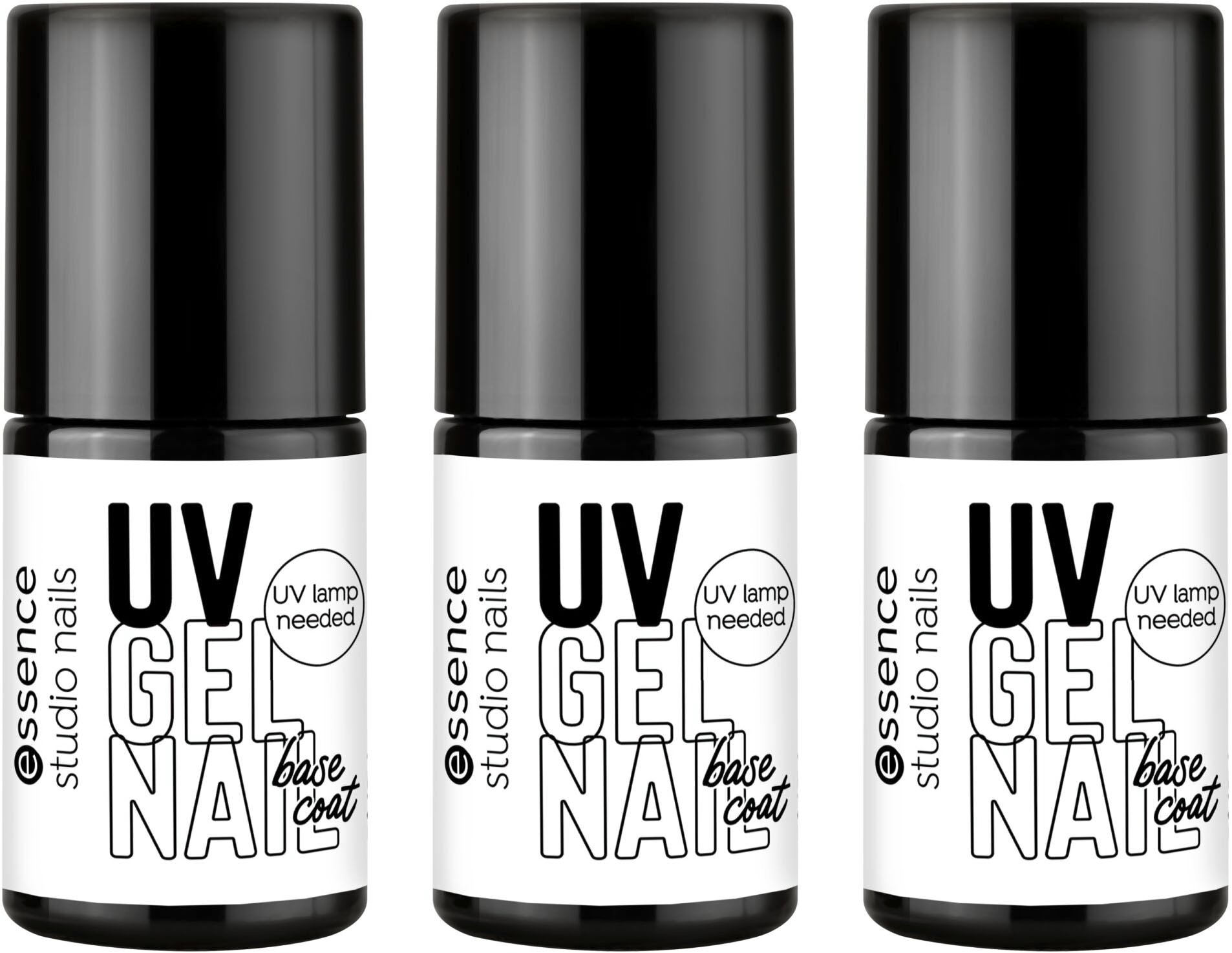 Essence Unterlack »studio nails UV GEL NAIL base coat«, (Set, 3 tlg.)