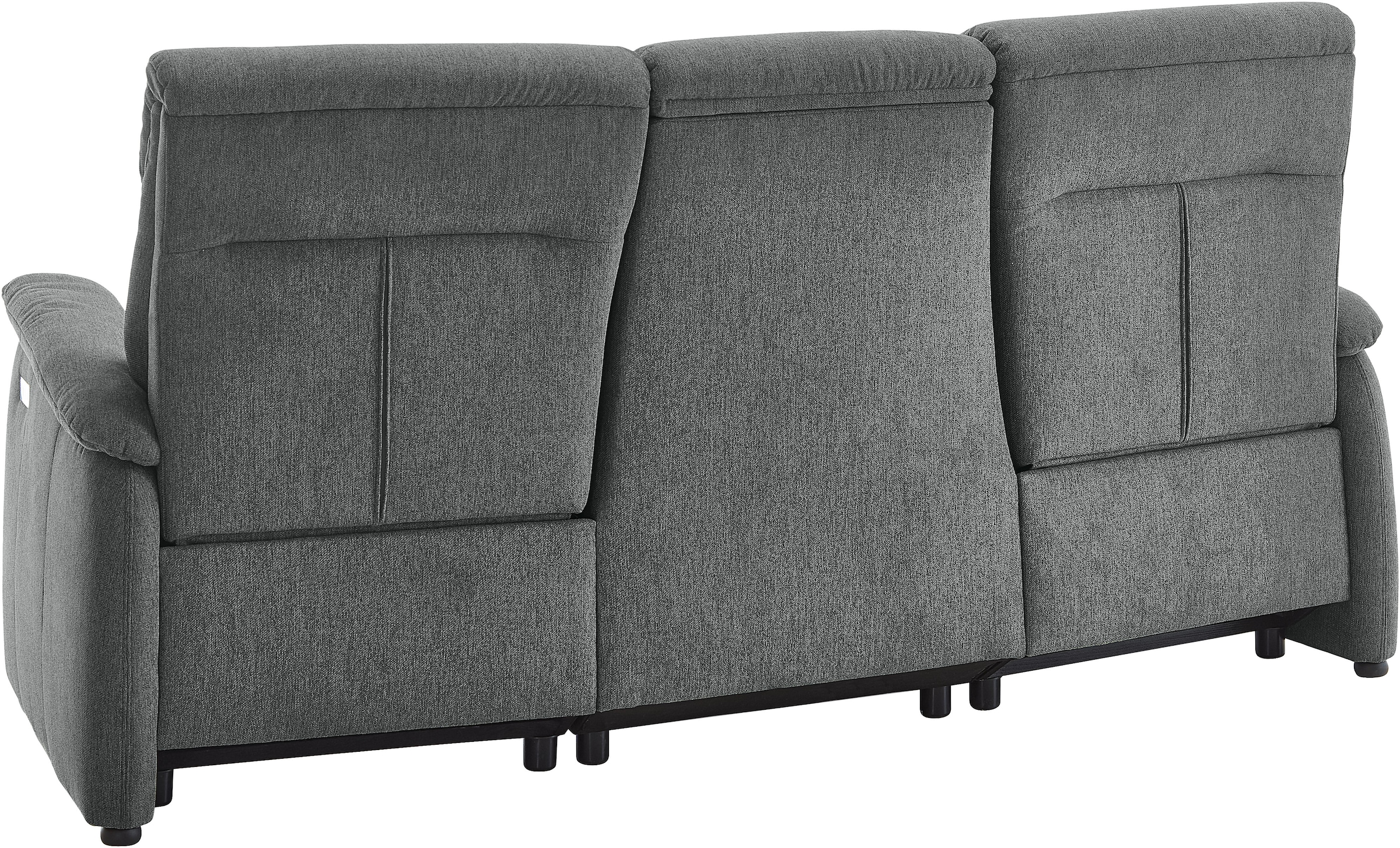 Home affaire Polstergarnitur »Turin, 2,5- & 3-Sitzer mit elektrischer Relaxfunktion« Set, 3-Sitzer mit Tischelement inkl. USB-Ladestation & Steckdose, 4 tlg. tlg. inkl. Tisch, USB & Steckdose, Federkern & pflegeleichtem Bezug