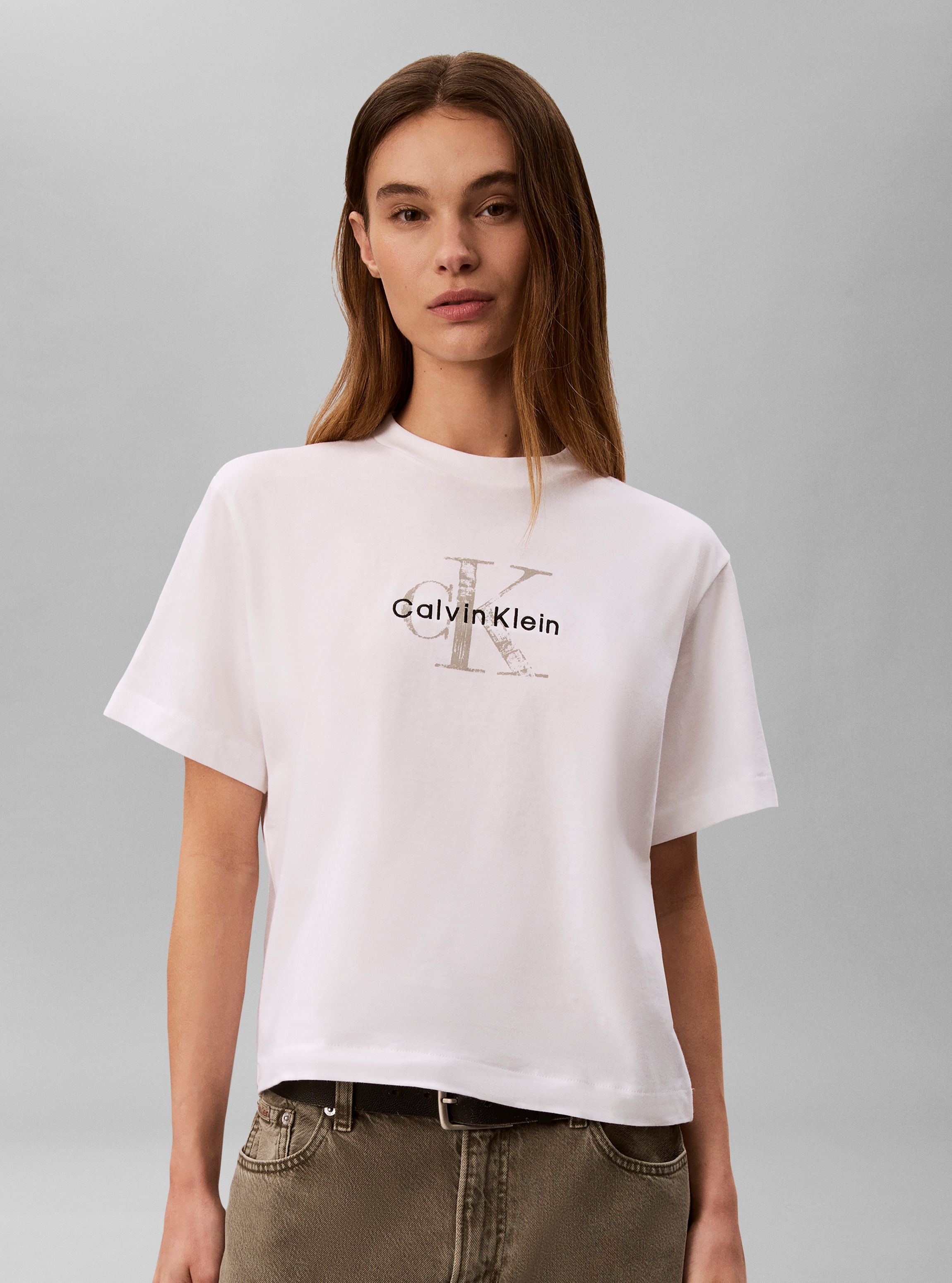 Calvin Klein Jeans T-Shirt "BOXY HAND DRAWN MONOLOGO TEE" Regular fit, Logoschriftzug