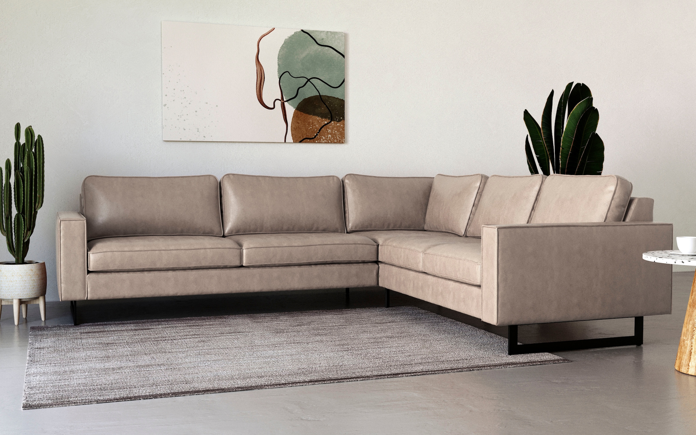Places of Style Ecksofa "Pinto, XXL, 250/290 cm, langer Schenkel, Ottomane" günstig online kaufen