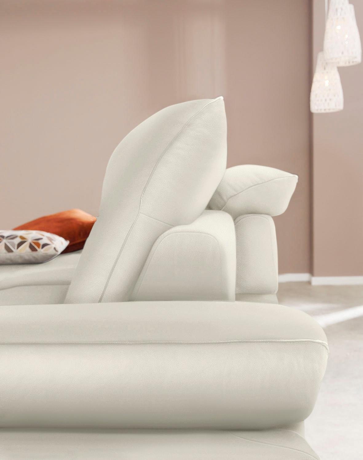 W.SCHILLIG Ecksofa »enjoy&MORE, Designsofa, elegant und bequem, L-Form«, mit Sitztiefenverstellung, Füße Chrom glänzend, Breite 294 cm