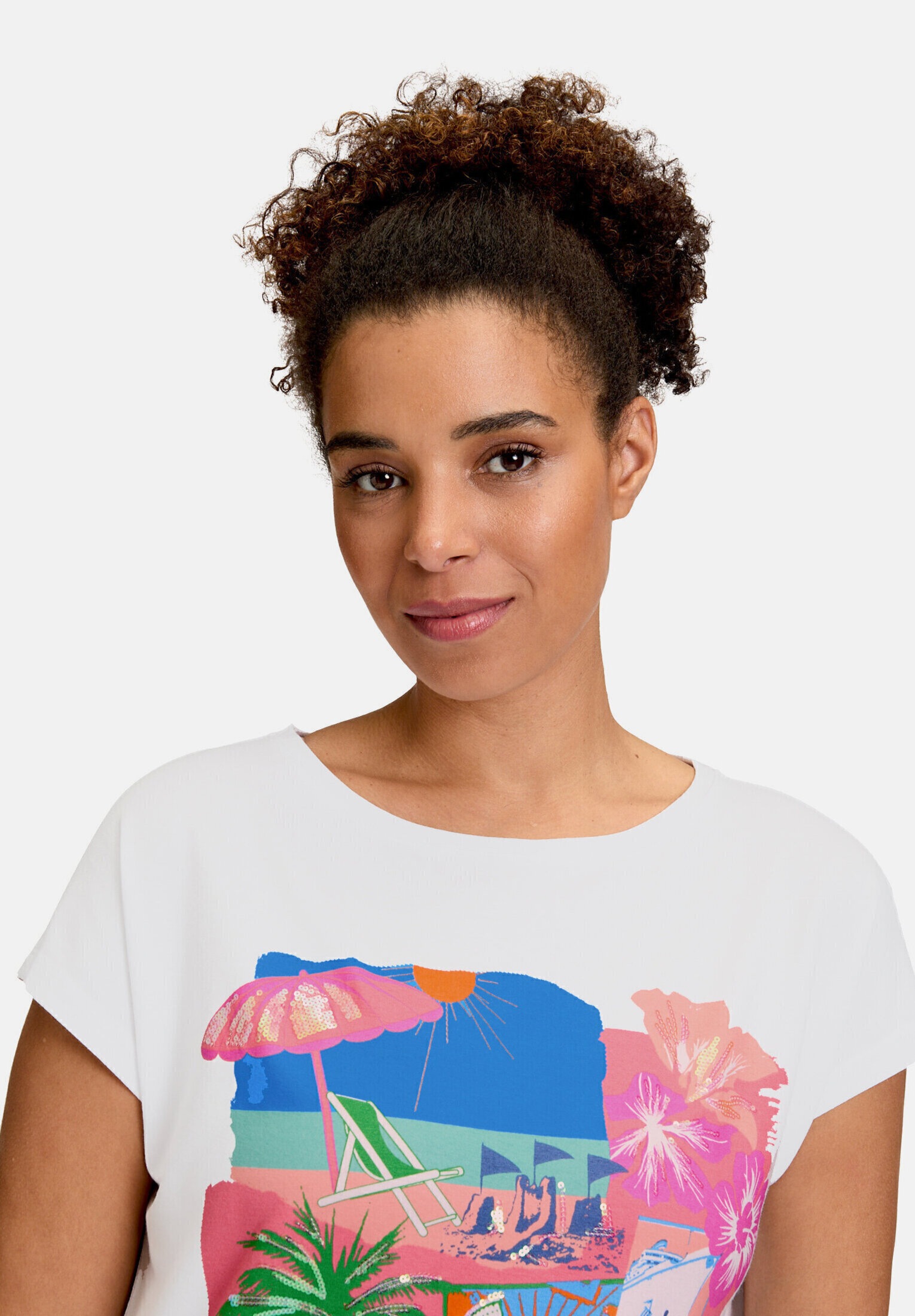 Betty Barclay Kurzarmshirt »Damen mit Aufdruck« 1 Stk. Pailletten