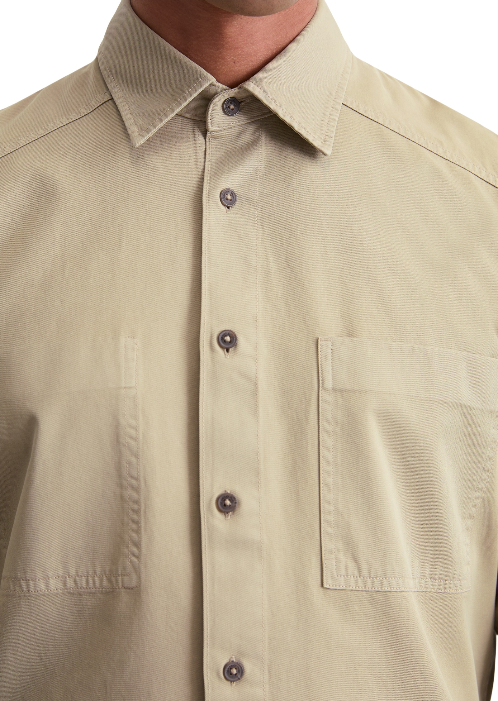 Marc O'Polo Langarmhemd »aus softem Bio-Baumwoll-Twill«