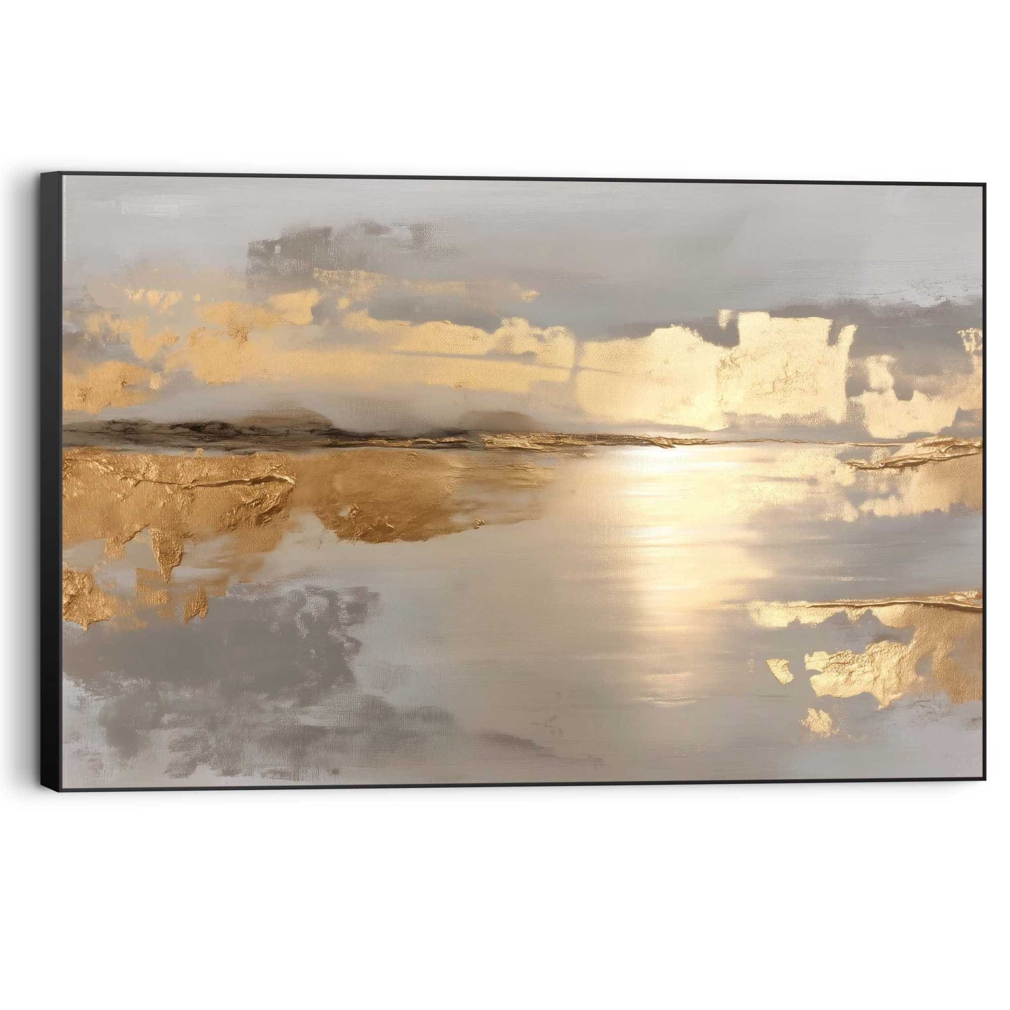Reinders! Wandbild »Goldener Horizont« 1 Stk. tlg. Wohnzimmer - Gold - MDF - Abstrakt - 90x60 cm