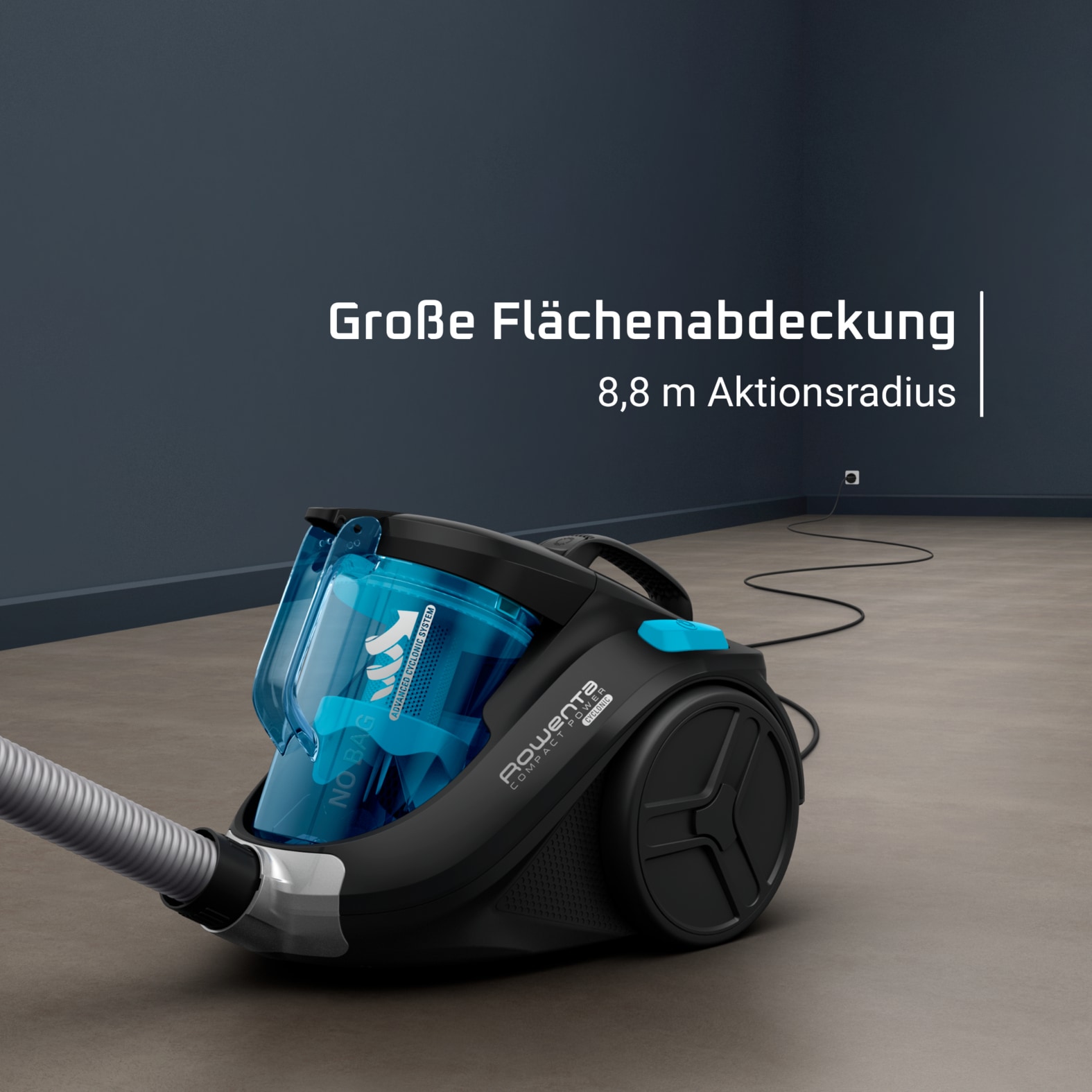 Rowenta Bodenstaubsauger »Compact Power Cyclonic, beutellos, hohe Saugleistung auf Hartböden« 750 W beutellos leise, kompaktes Format, leichte Entleerung, hohe Filtrierung