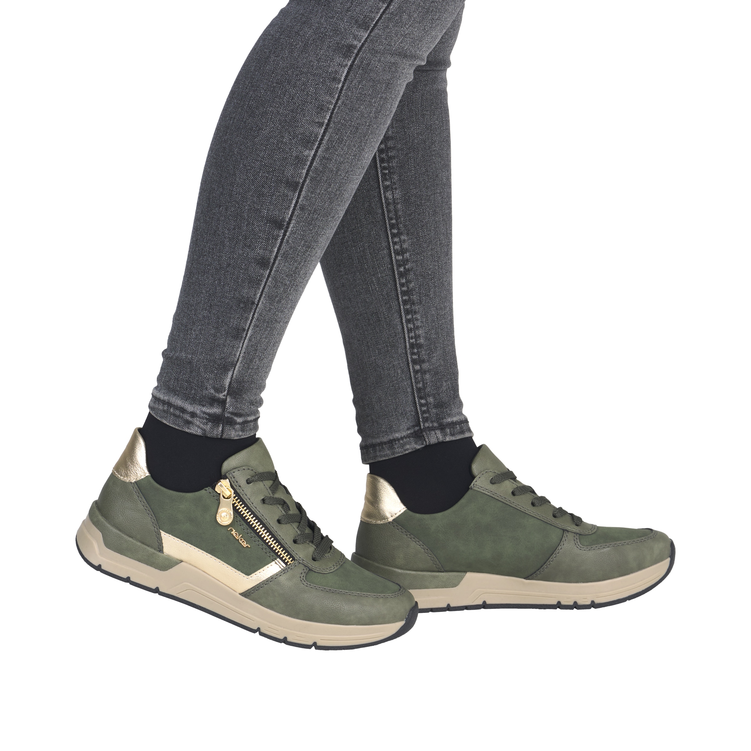 Rieker Sneaker, Freizeitschuh, Schnürschuh, Halbschuh mit modischen Akzenten
