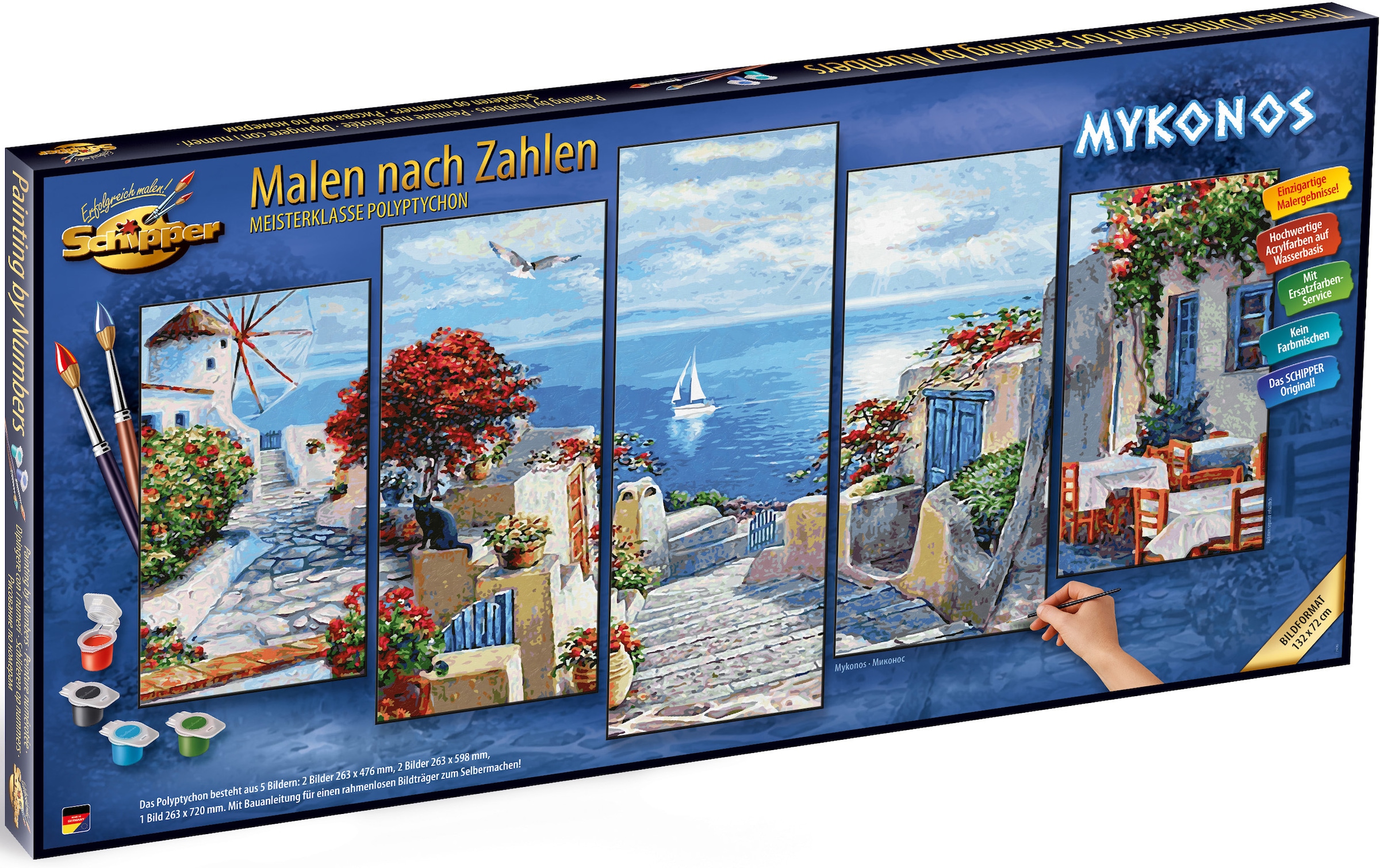 Schipper Malen nach Zahlen »Meisterklasse Polyptychon - Mykonos«, Made in Germany