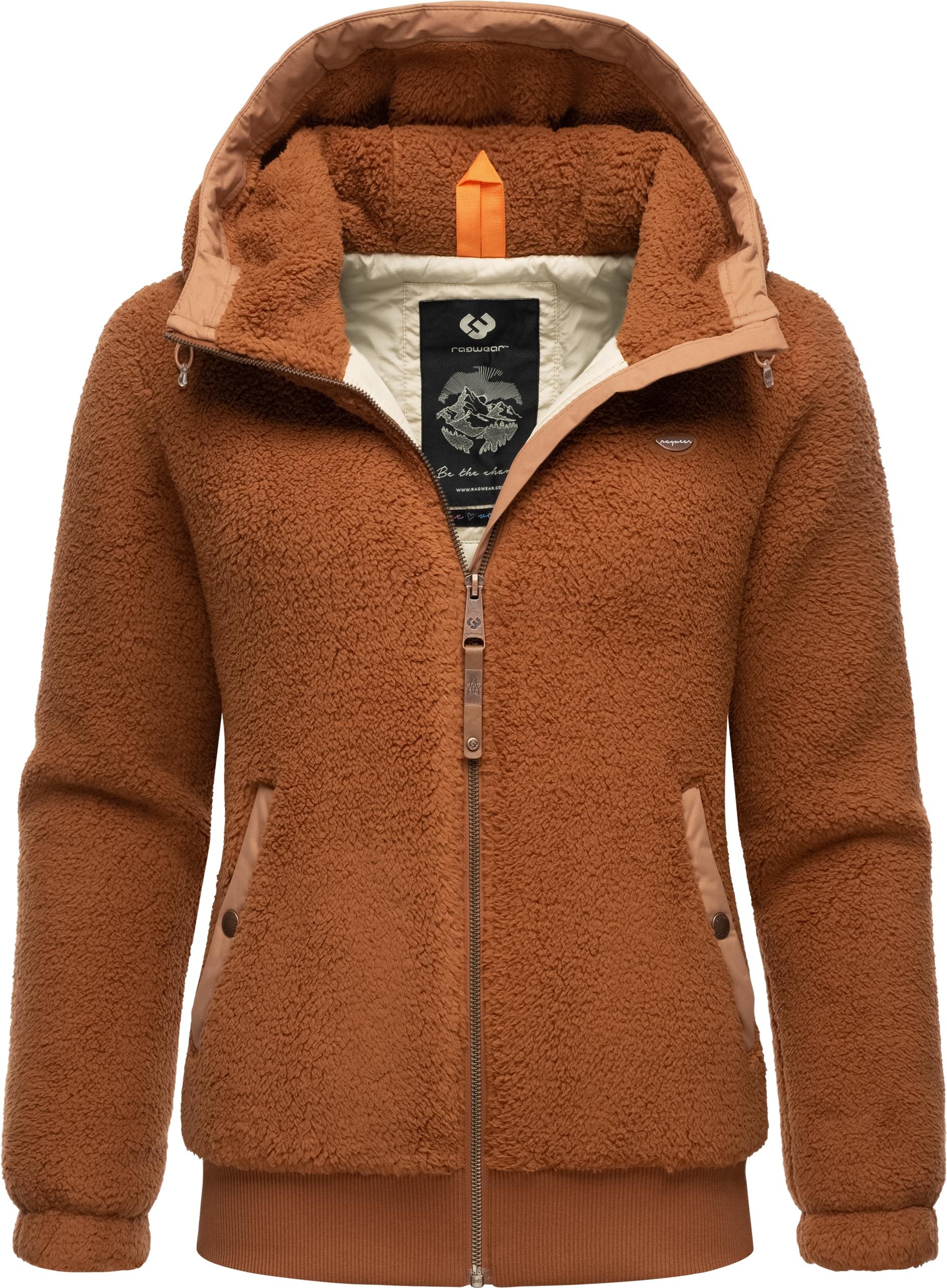 Ragwear Outdoorjacke »Cousy Short«, mit Kapuze, flauschige Übergangsjacke mit Teddyfell und Kapuze
