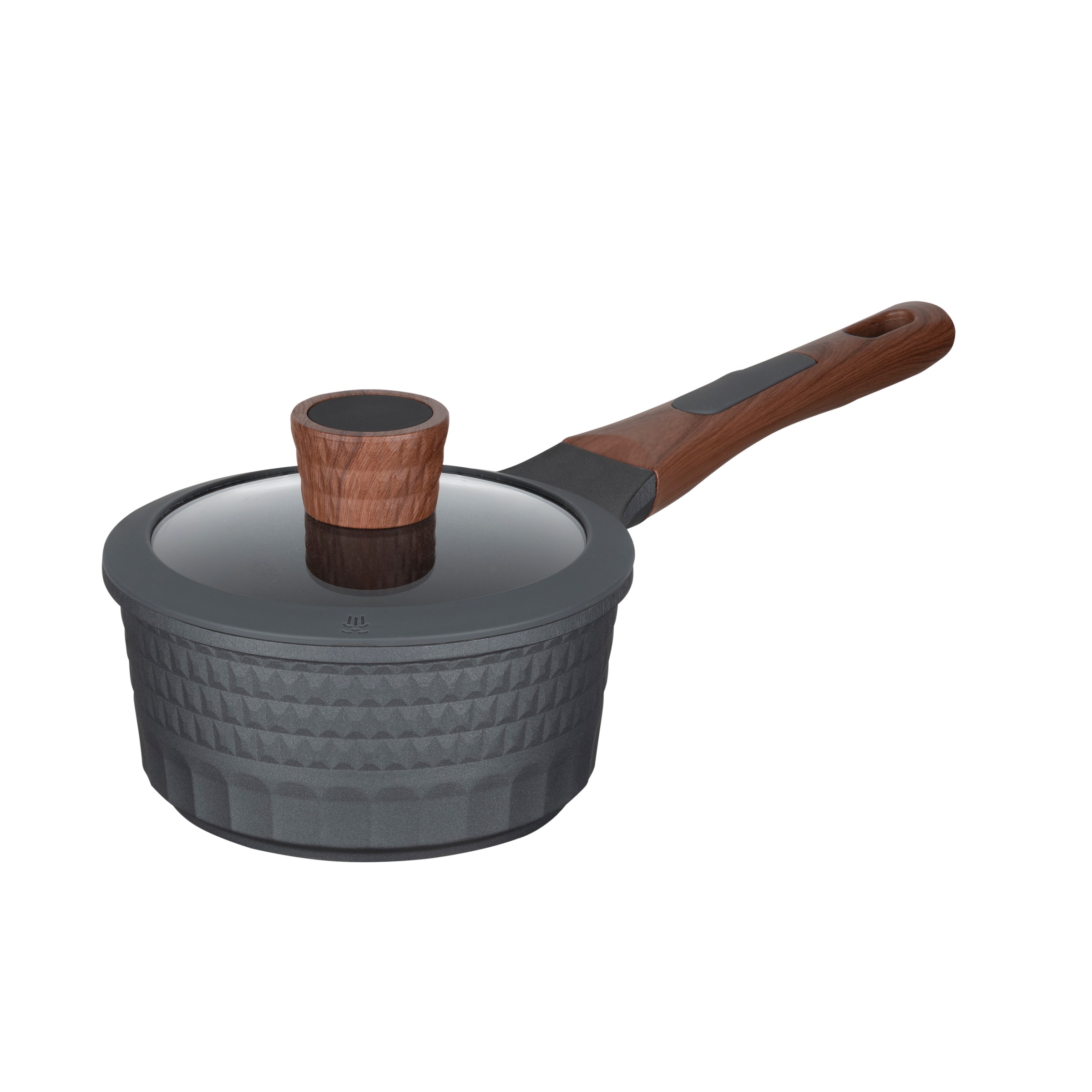 RESTO Kitchenware Topf-Set »CAPELLA -  Einzigartiges Design mit 3D-Effekt, antihaftbeschichtet« Set, 1x Soßentopf Ø 16 cm, 1x Kochtopf Ø 20 cm, 1x Pfanne Ø 24 cm, 5 tlg. Aluminiumguss