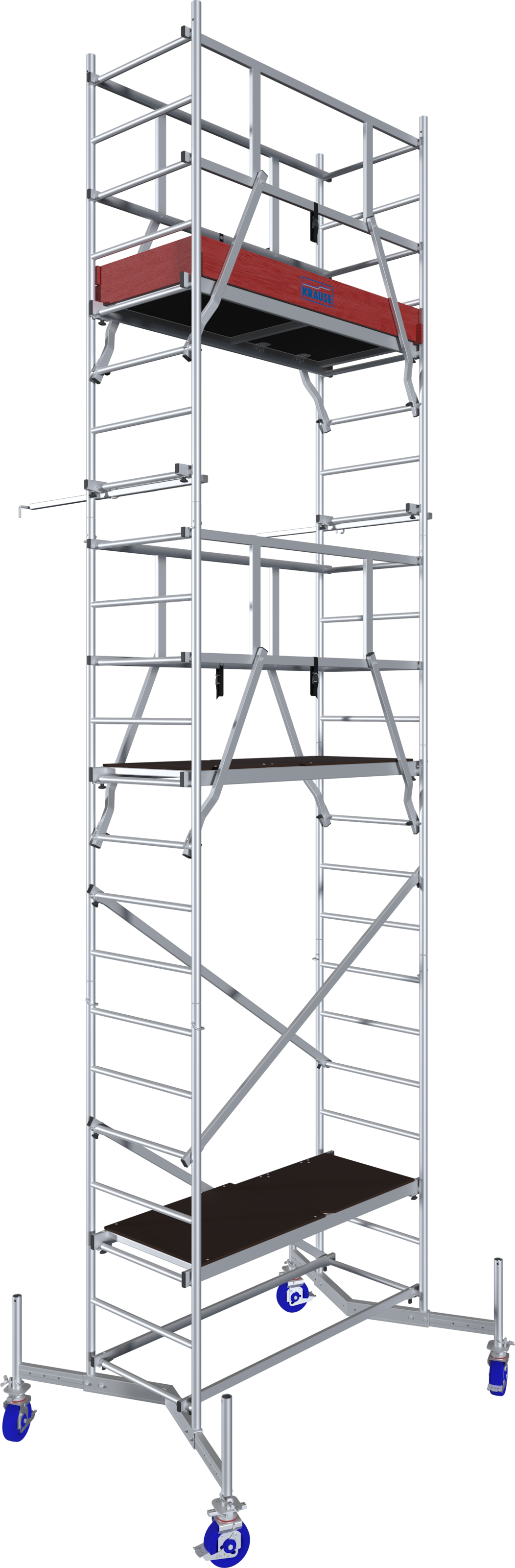 KRAUSE Arbeitsgerüst »ClimTec System«, Komplettgerüst, inkl. 1 Aufstockung, 2 Aufstockung und Fahrrollensatz