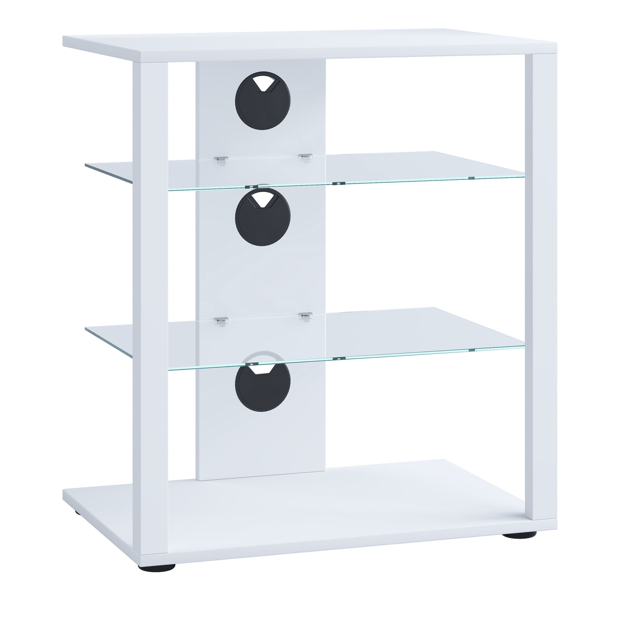 VCM Media-Board »VCM Hifi Holz Möbel | Rack Schrank Phono Regal | 2 Glasböden | Maße: H. 70 x B. 60 x T. 41 cm | Phono Mediaregal - Folas«, (VCM Folas)