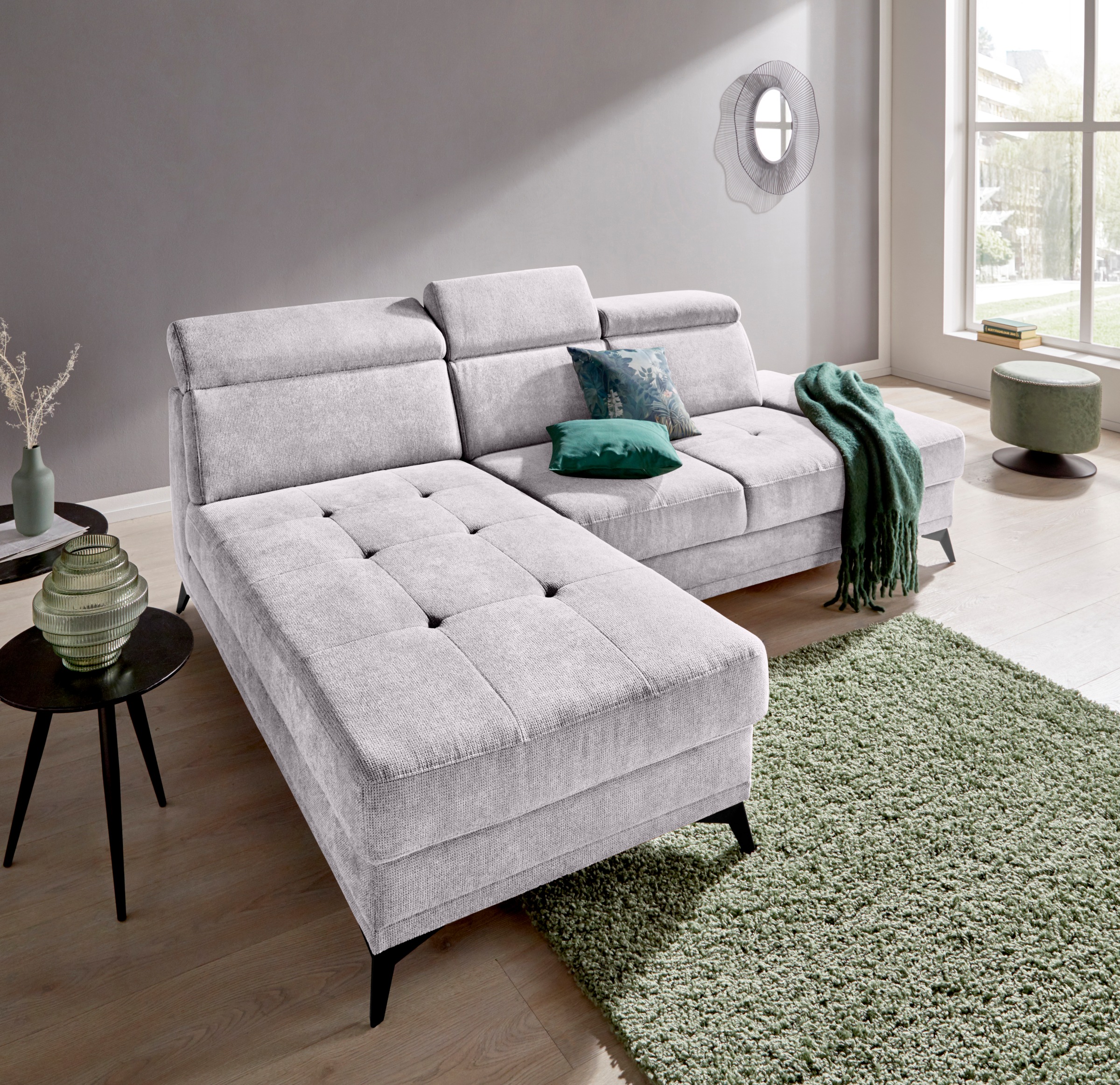 Home affaire Ecksofa "Cardiz L-Form" inkl.Kopfteilverstellung und Federkern günstig online kaufen