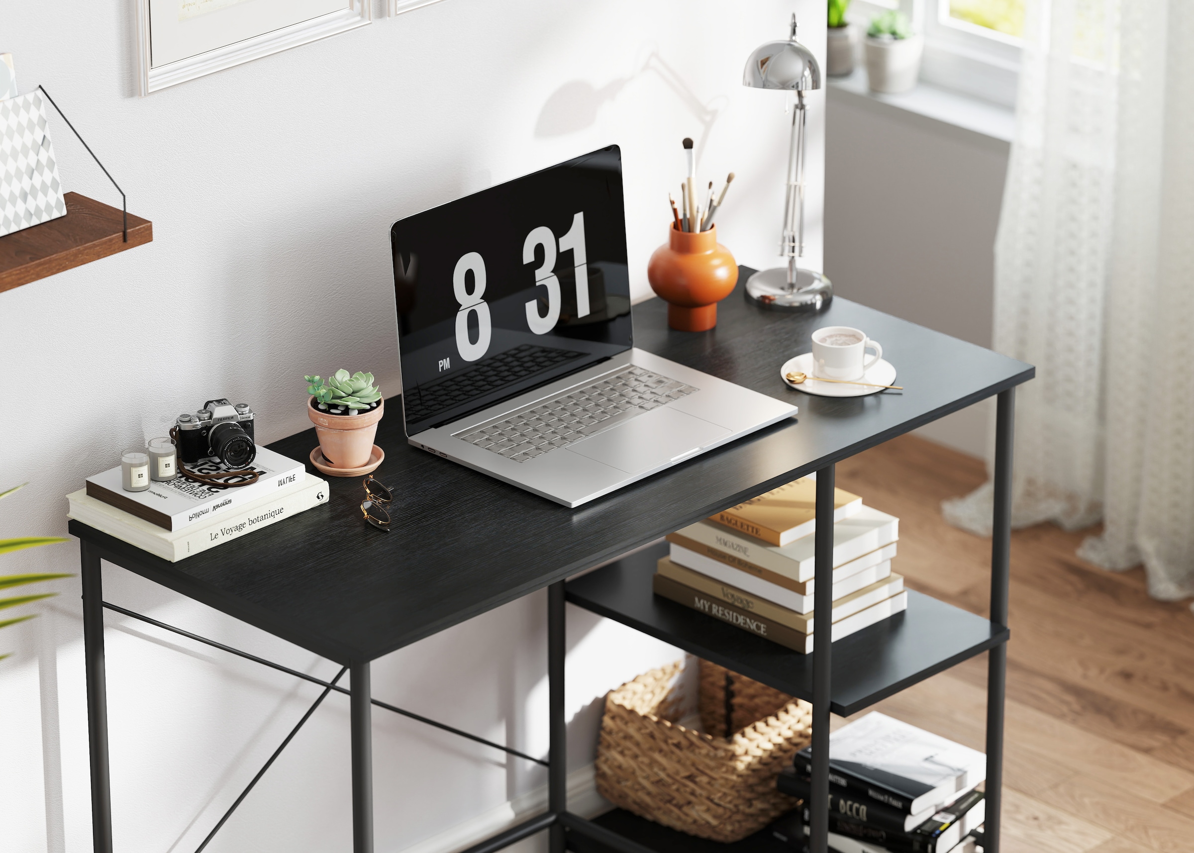 INOSIGN Schreibtisch »Skruva«, (Breite 110 cm), Computertisch, Home-Office, Metallgestell, geringe Tiefe von 48 cm