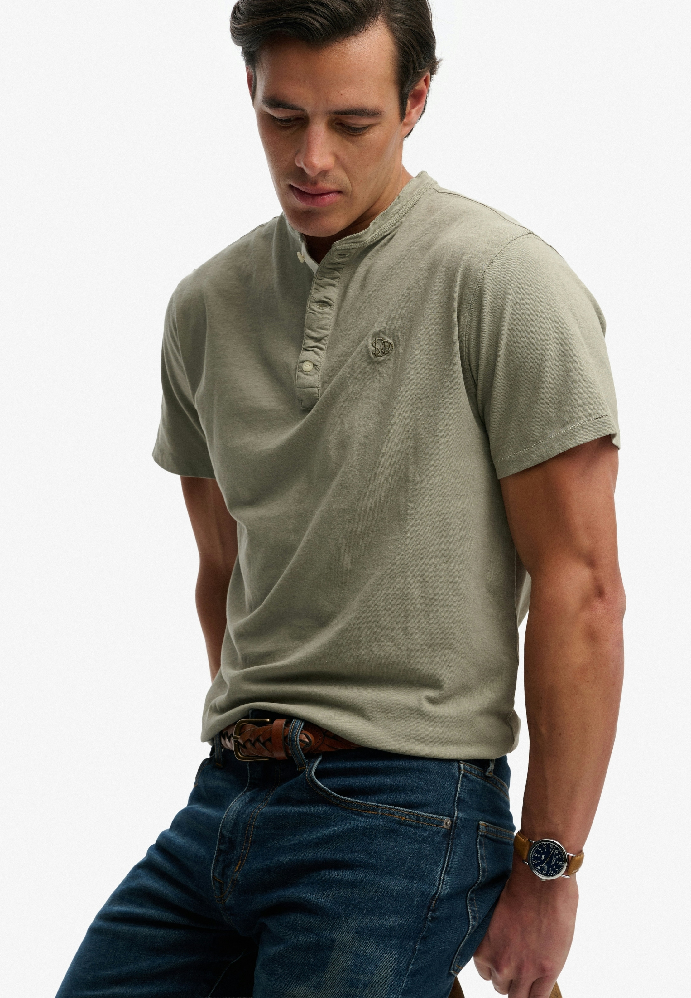 Superdry T-Shirt »CLASSIC COTTON LIN SS GRANDAD«