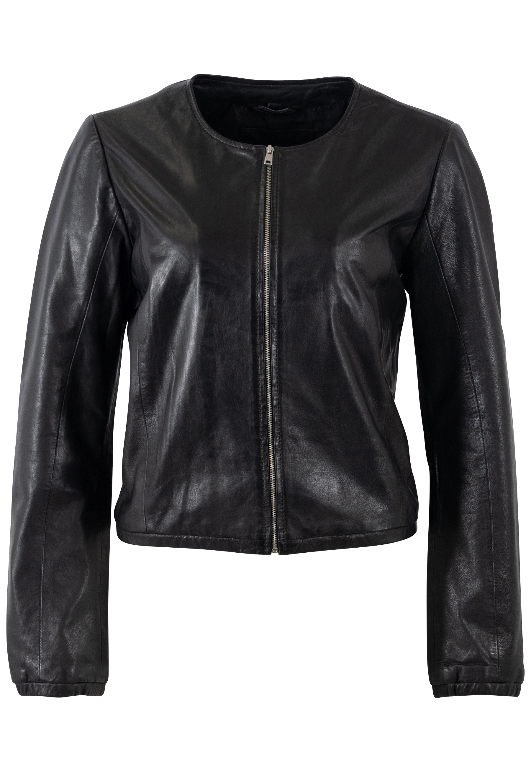 Mauritius Lederjacke "MWYanna" aus leichtem Material, kragenlos günstig online kaufen