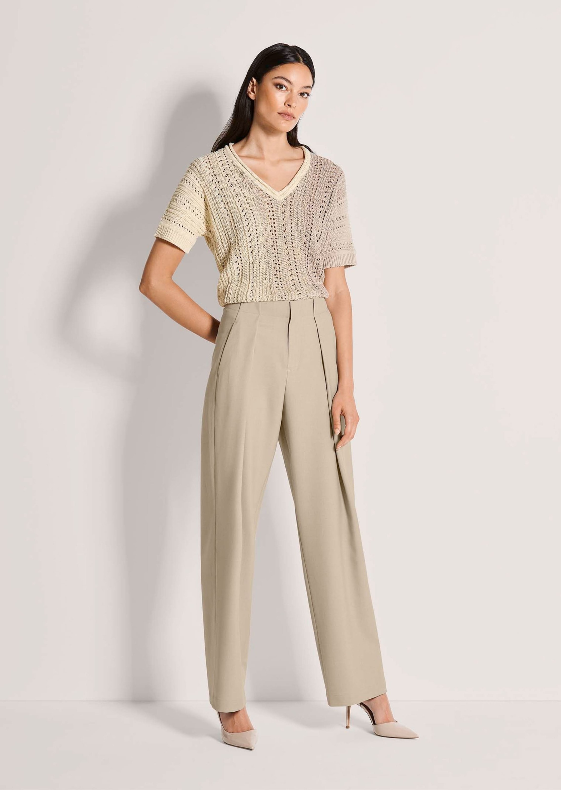 MADELEINE Stoffhose »Bundfaltenhose Jerseyhose mit weitem Bein«