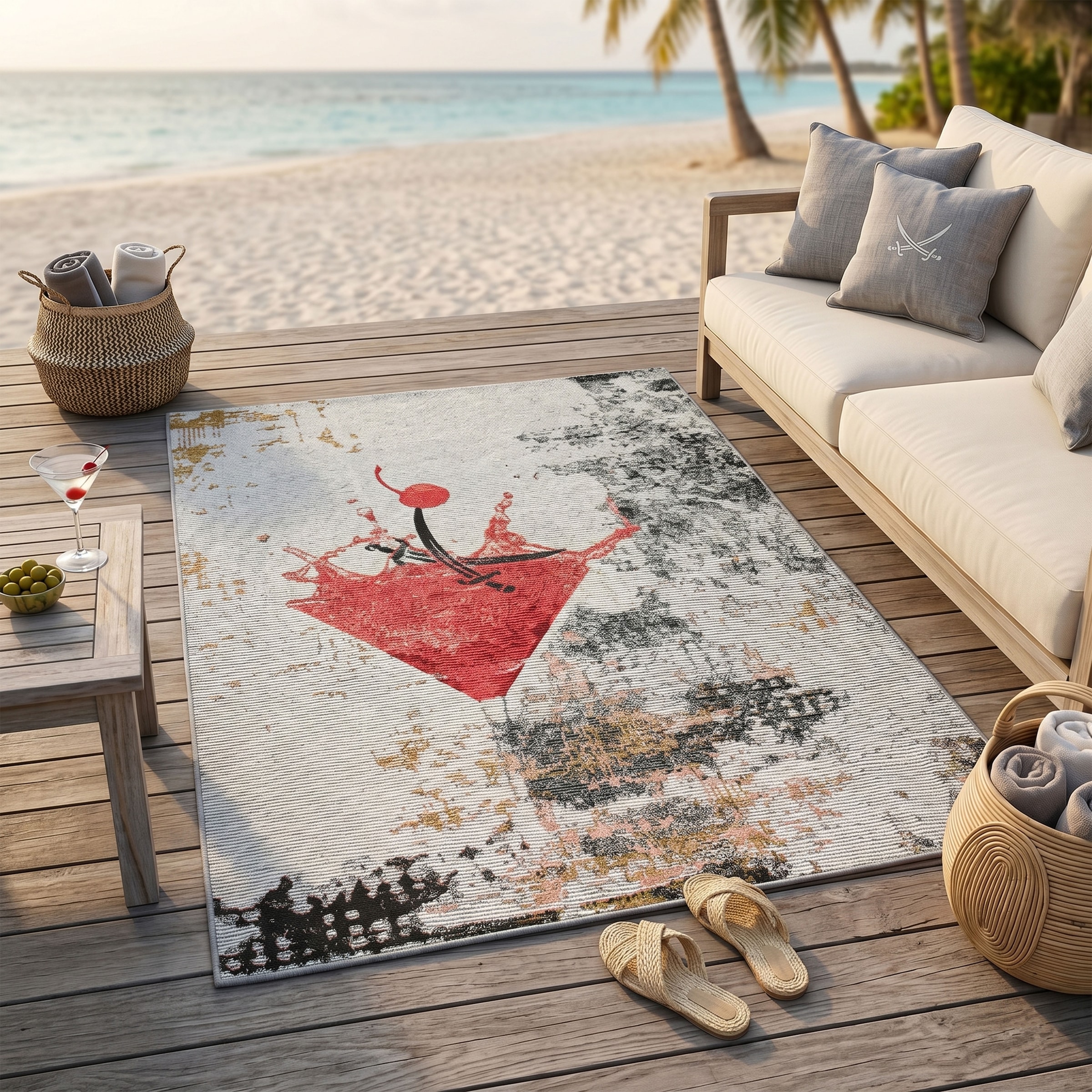 Sansibar Teppich "Rantum Beach SA-027" rechteckig 3 mm Höhe Flachgewebe, modernes Design, In- und Outdoor geeignet