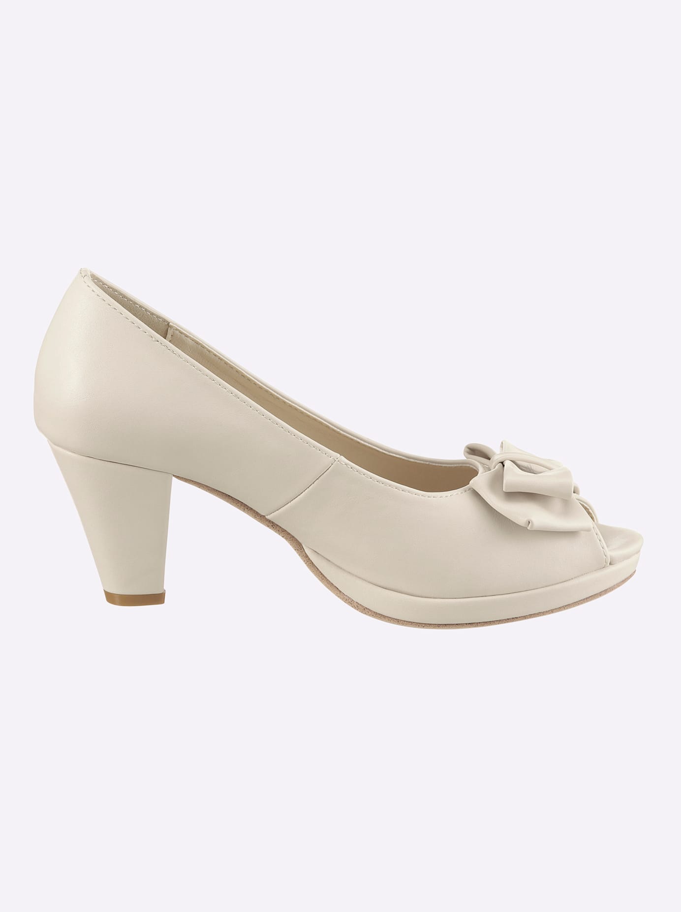 Andrea Conti Peep Toe Pumps Cream Size 42 3