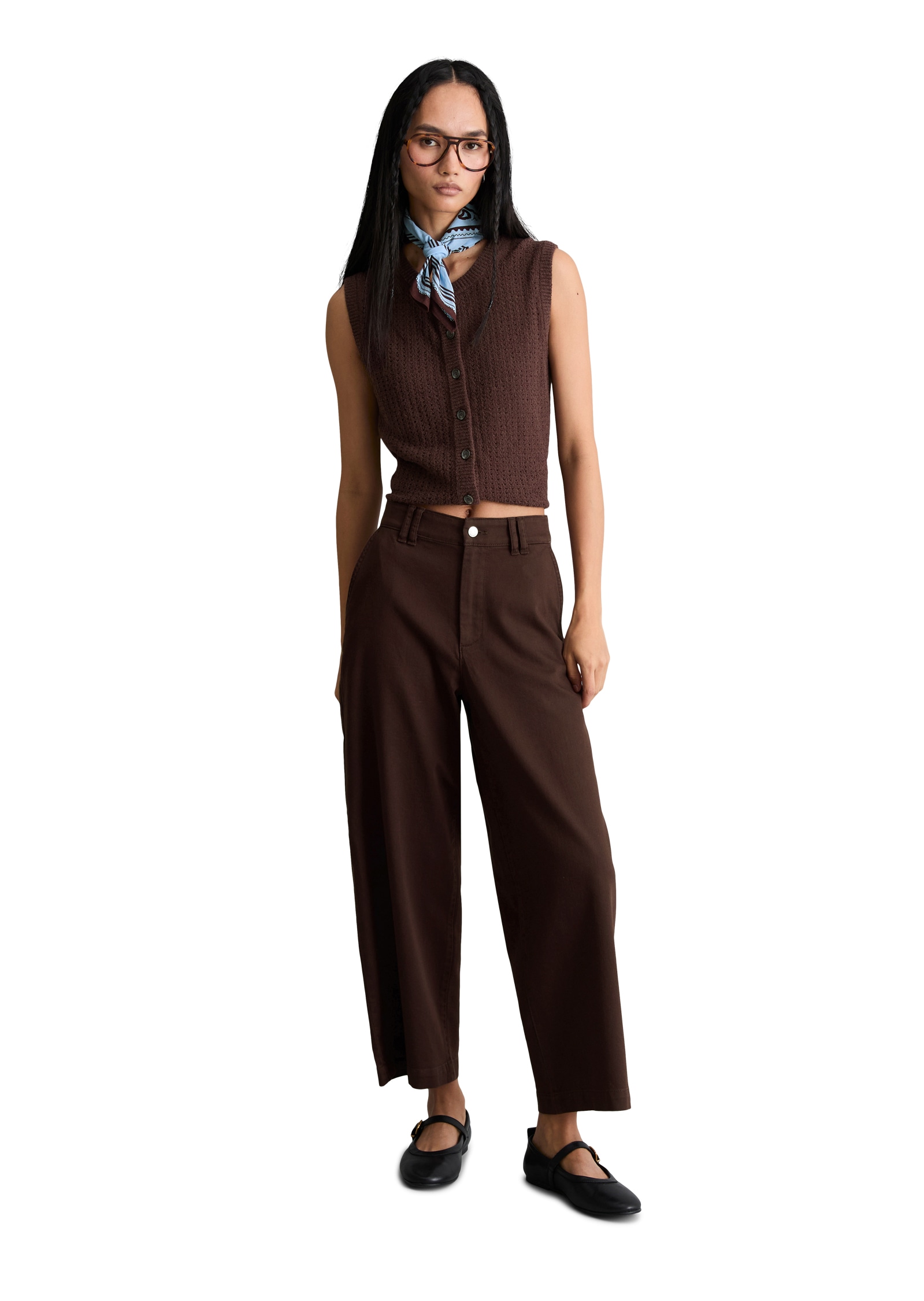 Marc O'Polo DENIM 5-Pocket-Hose  Barrel Hose cropped aus Organic-Cotton-Lyocell-Stretch