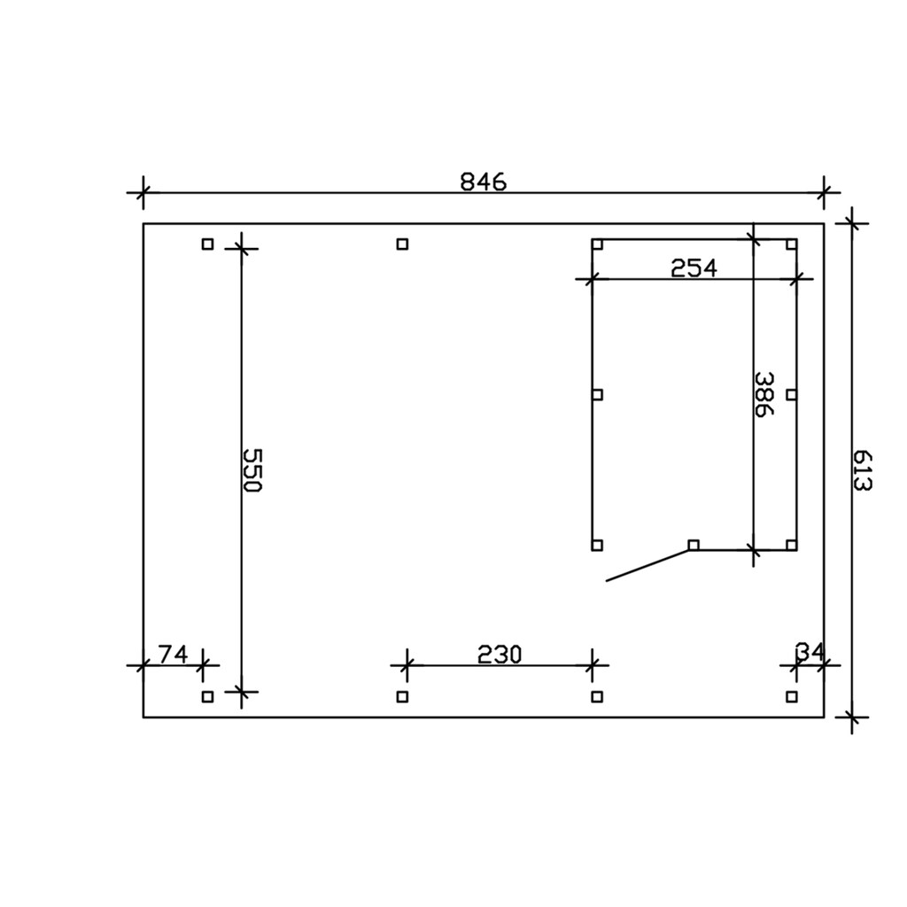 Skanholz Doppelcarport »Emsland«, Leimholz-Nordisches Fichtenholz, 550 cm, braun