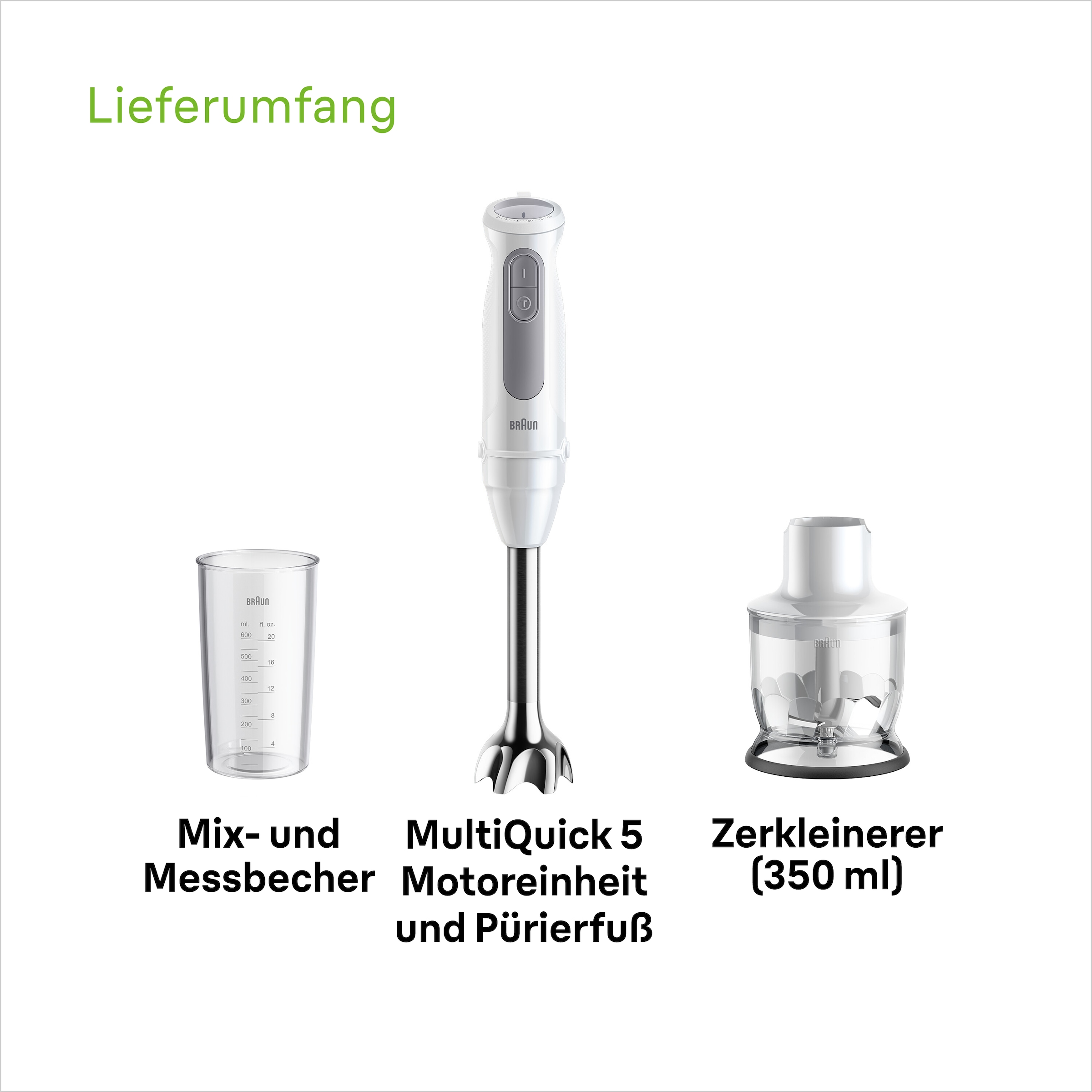 Braun Stabmixer »MultiQuick MQ 50201 M«, 1000 W