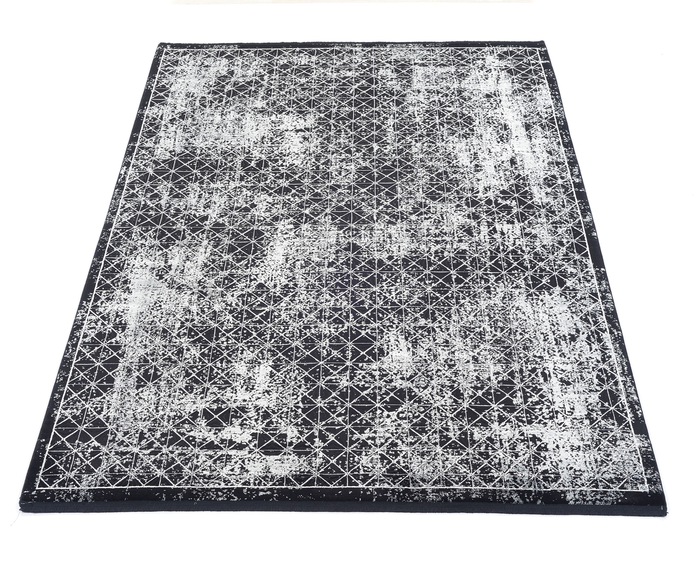 WK WOHNEN Teppich »BLACKLINE DIAMOND«, rechteckig, fein eingefasst, sowie speziell veredelt, besonders flache Struktur