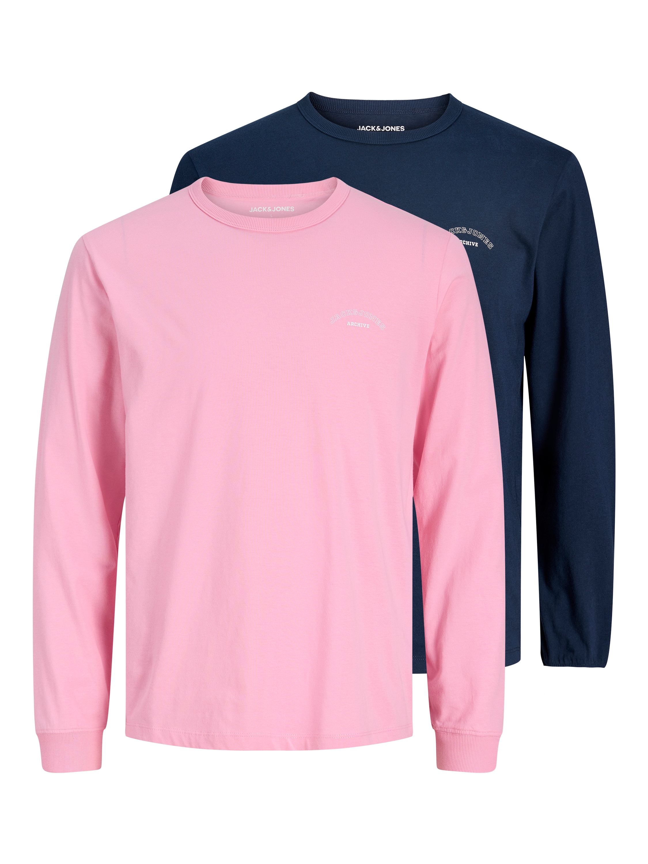 Jack & Jones Junior Langarmshirt »JJCOLLEGE LOGO TEE LS CREW 2PK MP JNR« Packung, 2 tlg.