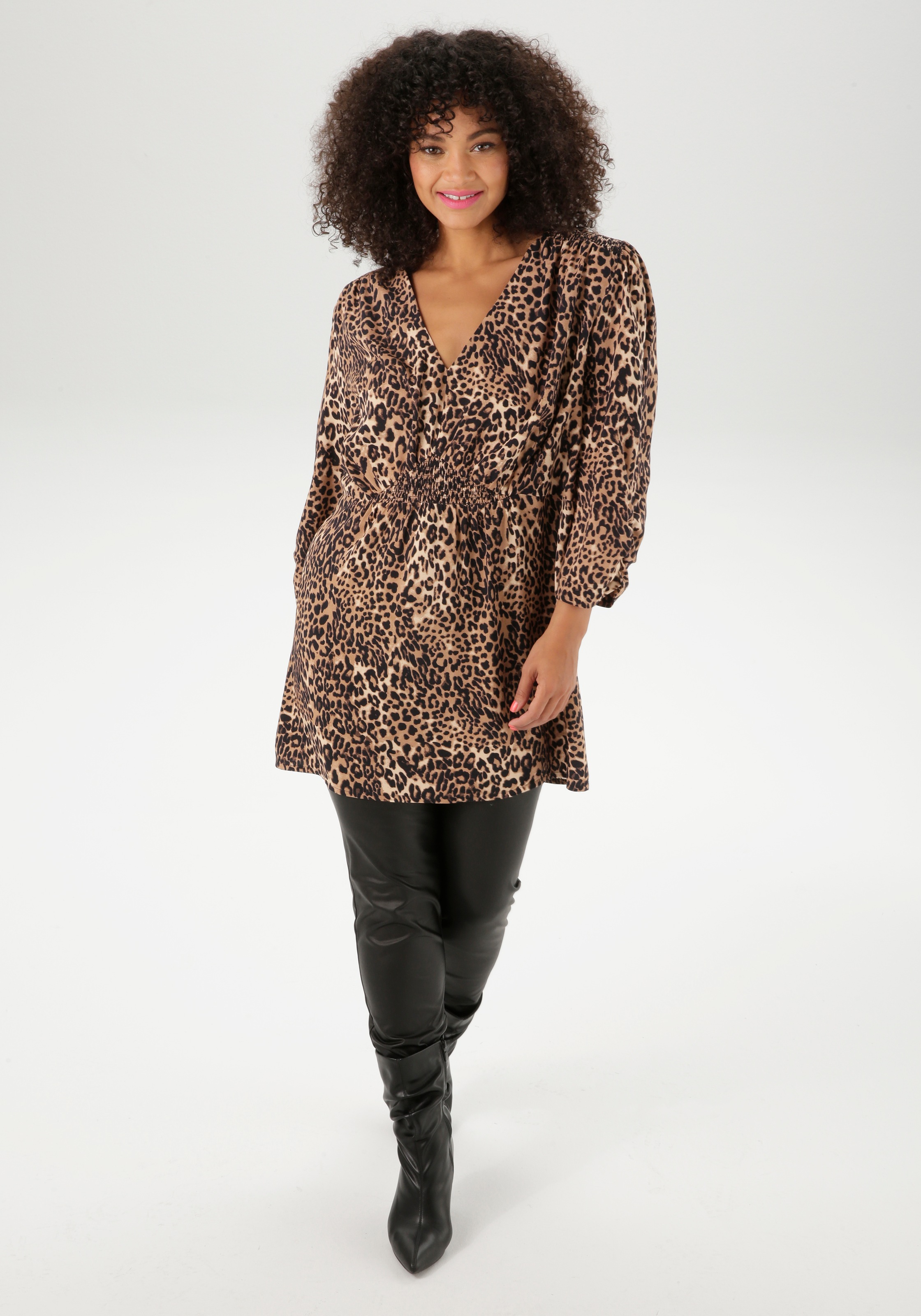 Aniston PLUS Schlupfbluse, in aktuellen Leoprint - NEUE KOLLEKTION günstig online kaufen