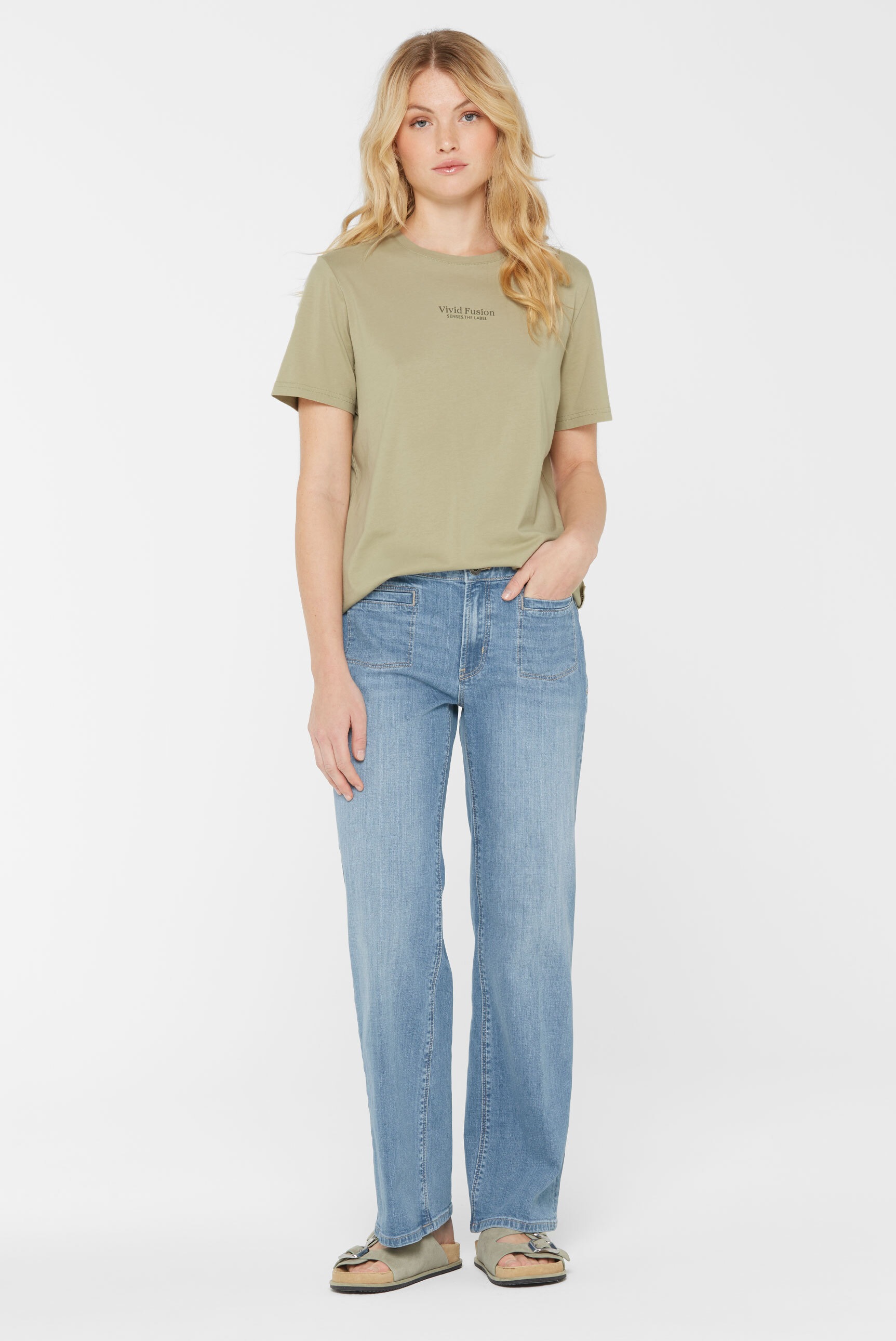 SENSES.THE LABEL Regular-fit-Jeans, mit ausgestelltem Bein