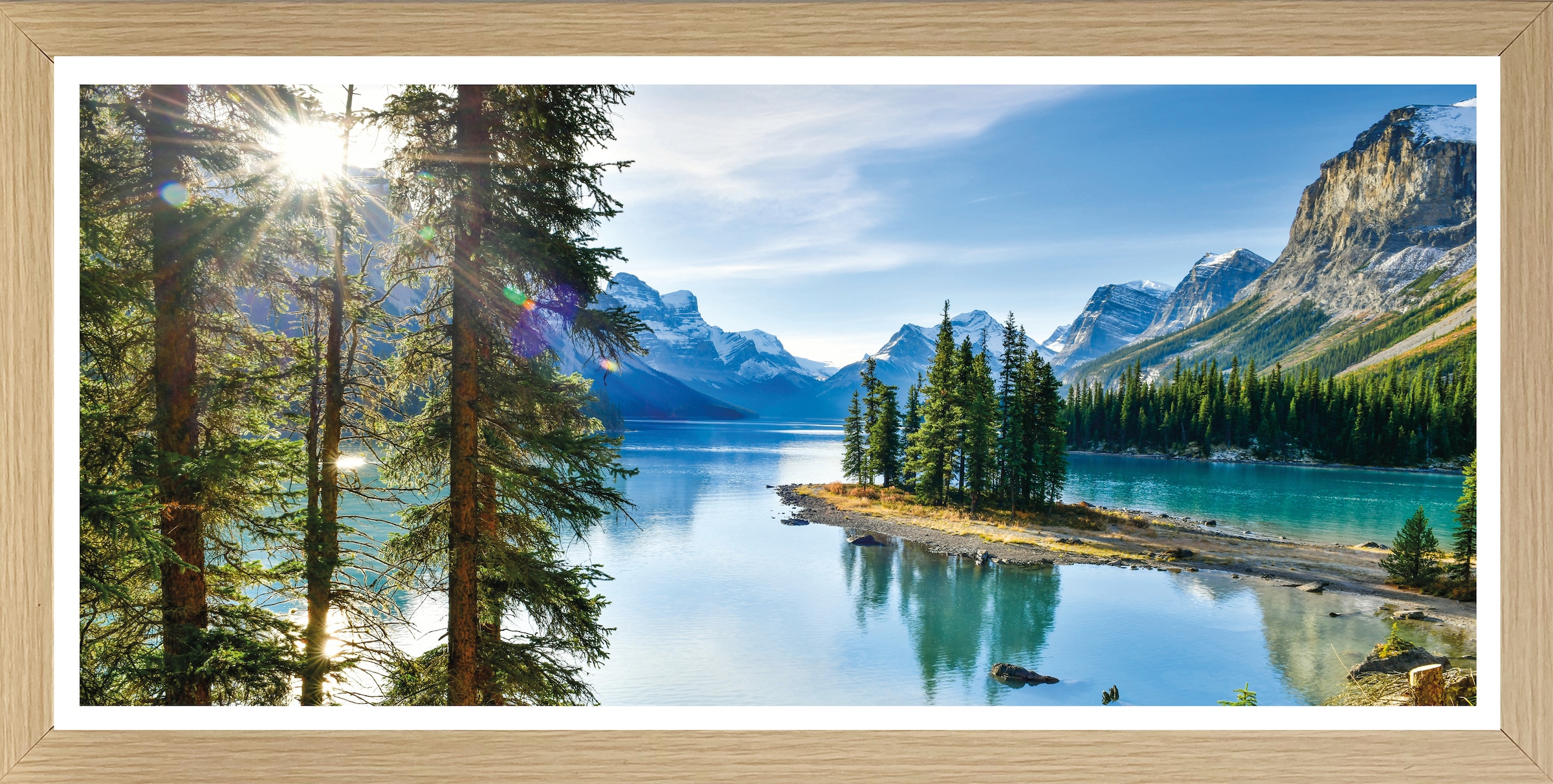 Bönninghoff Bild mit Rahmen, Natur-Seelandschaft-Berge, (1 St.), BxH: 49x23 günstig online kaufen