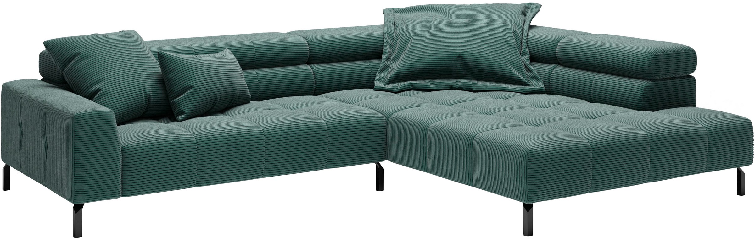 Places of Style Ecksofa »Cleveland, L-Form, incl. Kopfteilverstellung, Breite 311 cm«, wahlweise elektrischer Sitzvorzug
