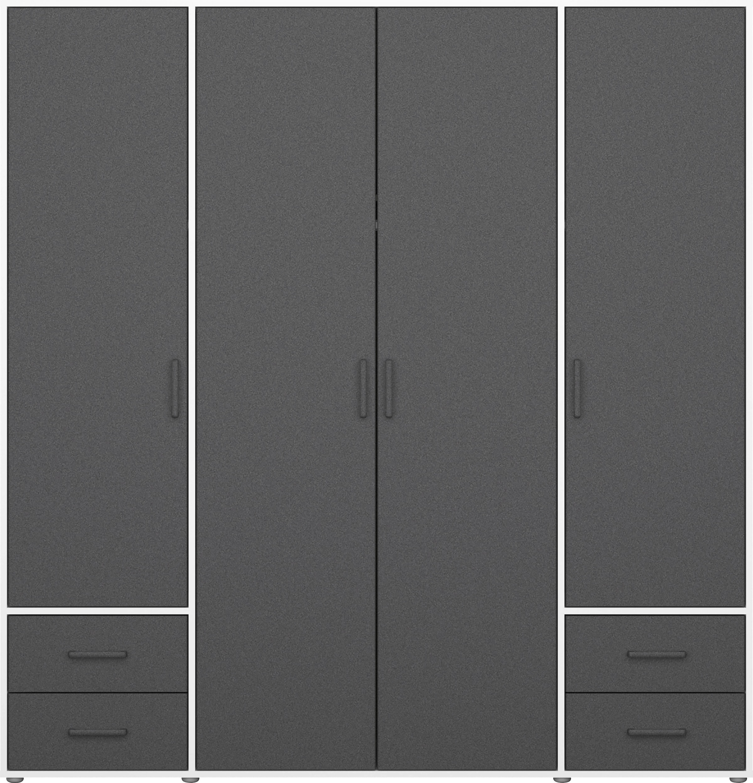 rauch Drehtürenschrank »Voyager, Kleiderschrank mit Außenschubkästen, Garderobe«, (in 3 verschiedenen Ausstattungen BASIC/CLASSIC/PREMIUM), Made in Germany