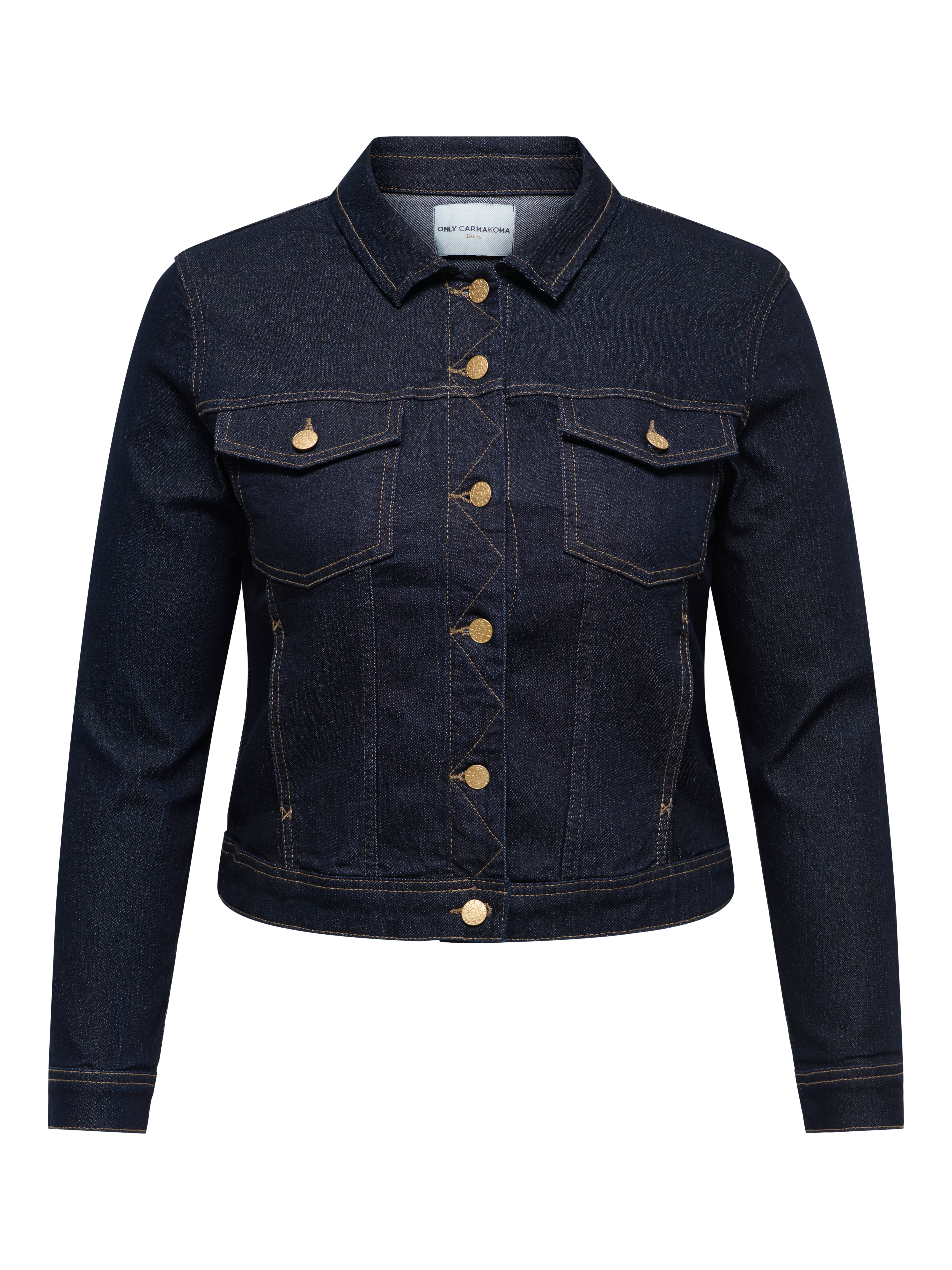 Only Carmakoma Jeansjacke "Carwespa Ls Rinse Jacket Dnm Noos" Baumwollmischung, Regular Fit