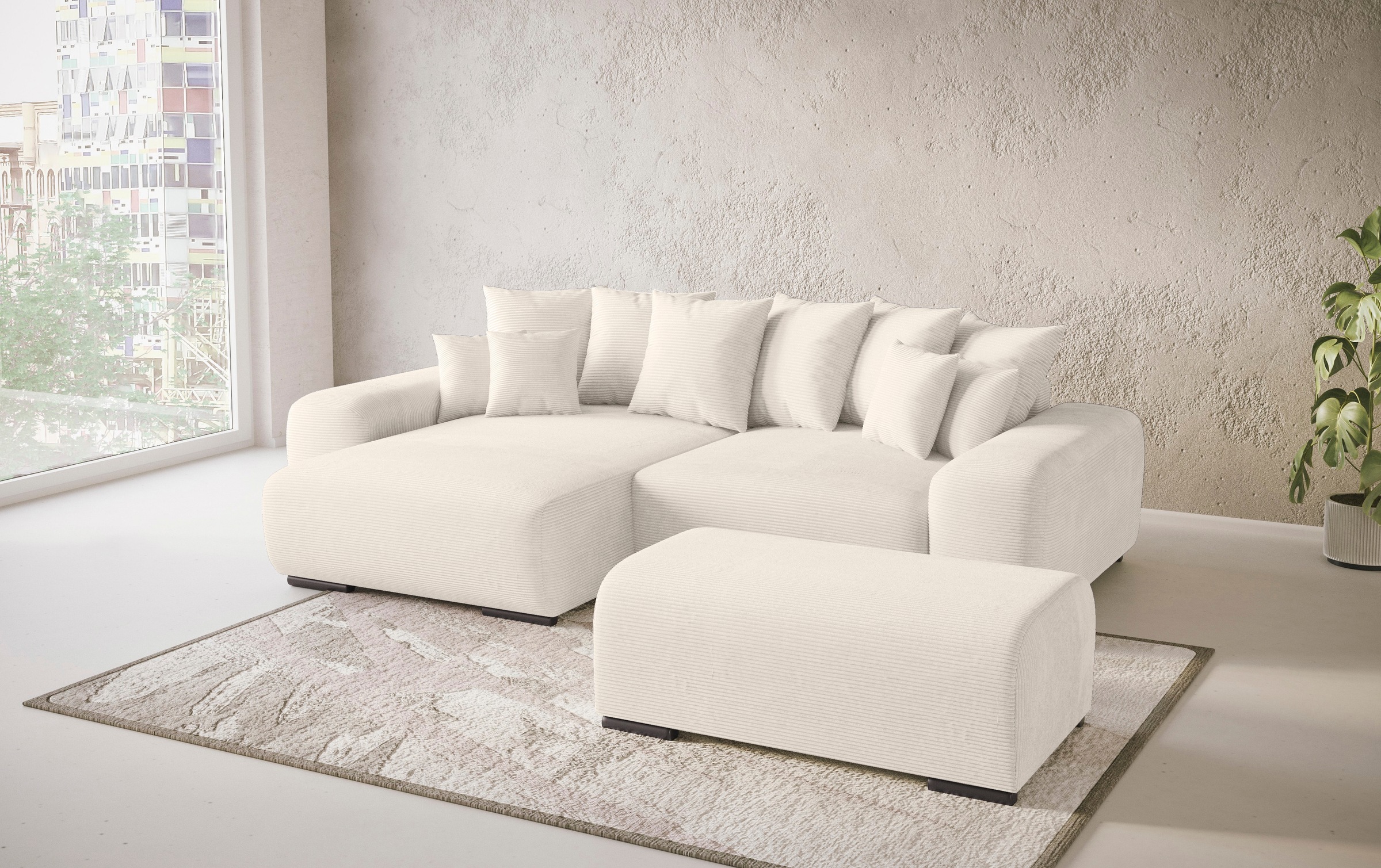 Mr. Couch Polsterecke »Sundance, L-Form«, Dauerschläfer mit Bett, Bettkasten, bis 140 kg belastbar