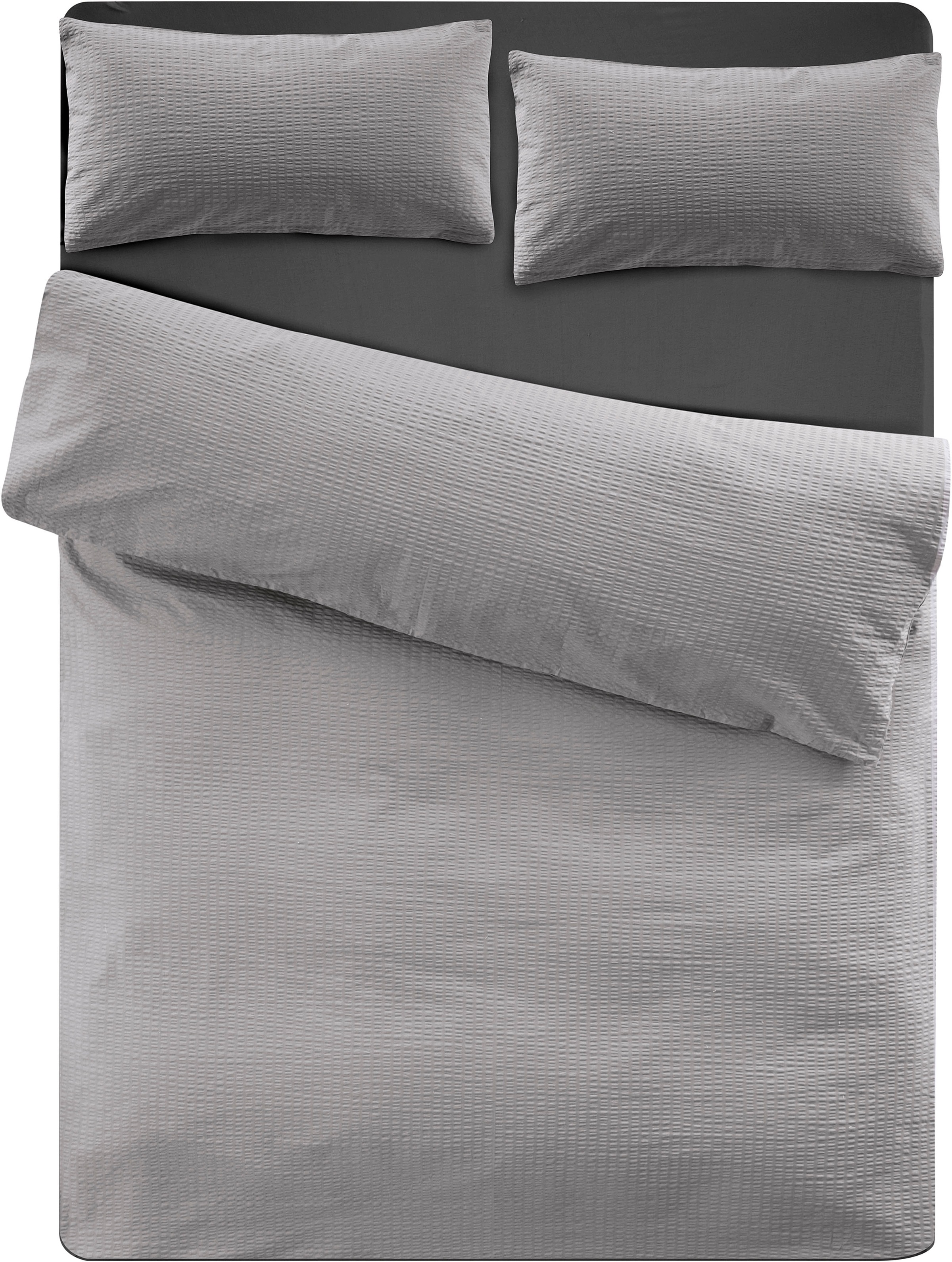 OTTO home Bettwäsche "Sari2 in Gr. 135x200 oder 155x220 cm" 2 aus Baumwolle, uni Bettwäsche in Seersucker Qualität ideal für Sommer