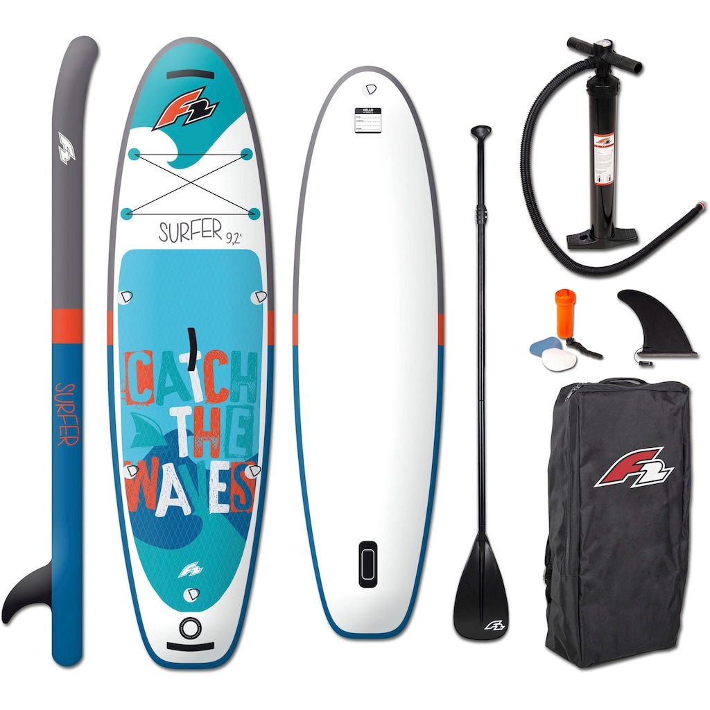 F2 SUP-Board »Surfer Kid«, (mit Paddel, Pumpe und Transportrucksack), Stand Up Paddling