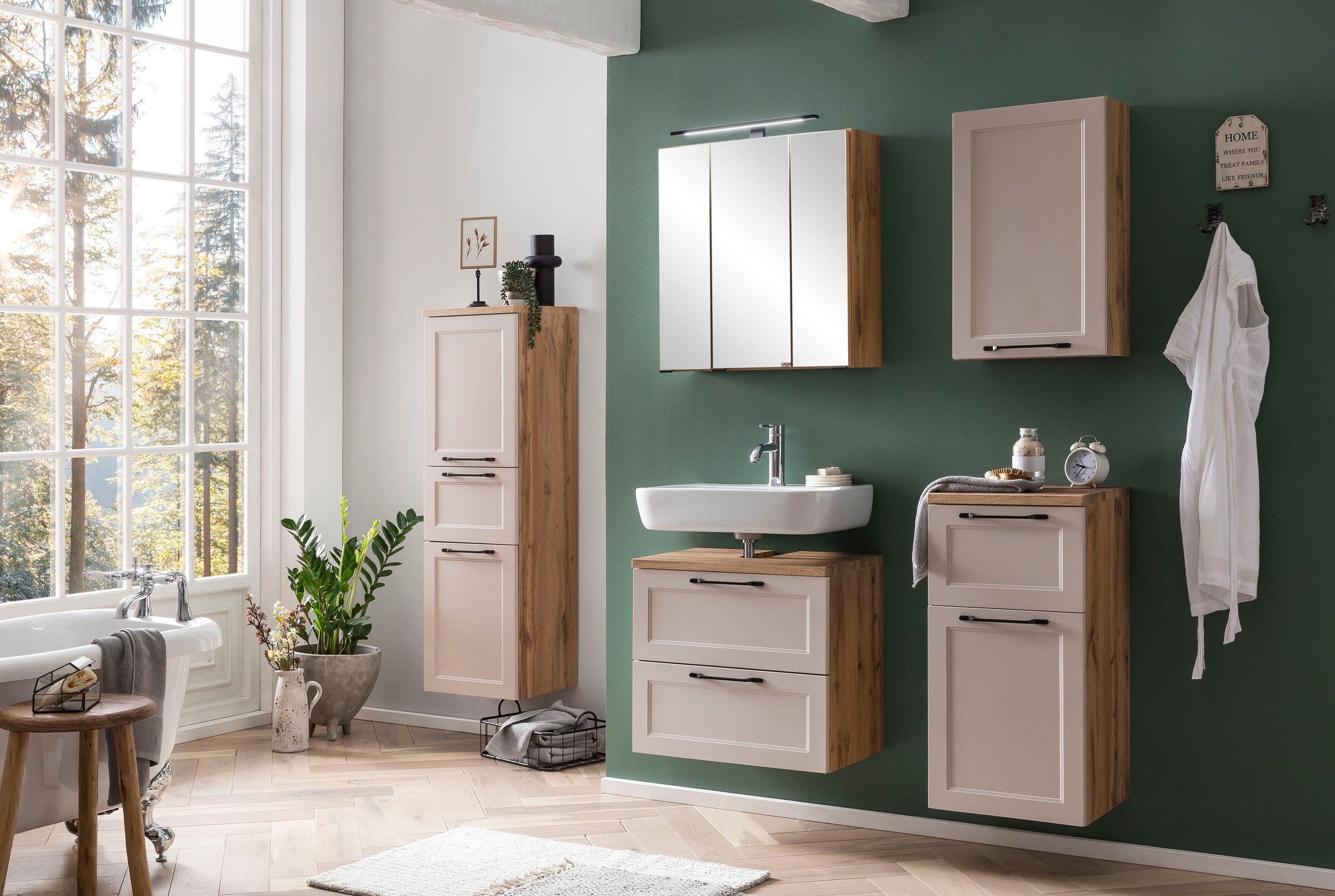 welltime Badmöbel-Set »Lana«, (Komplett-Set, 2 St.), Badezimmer-Set, 2-teilig, 60 cm breit
