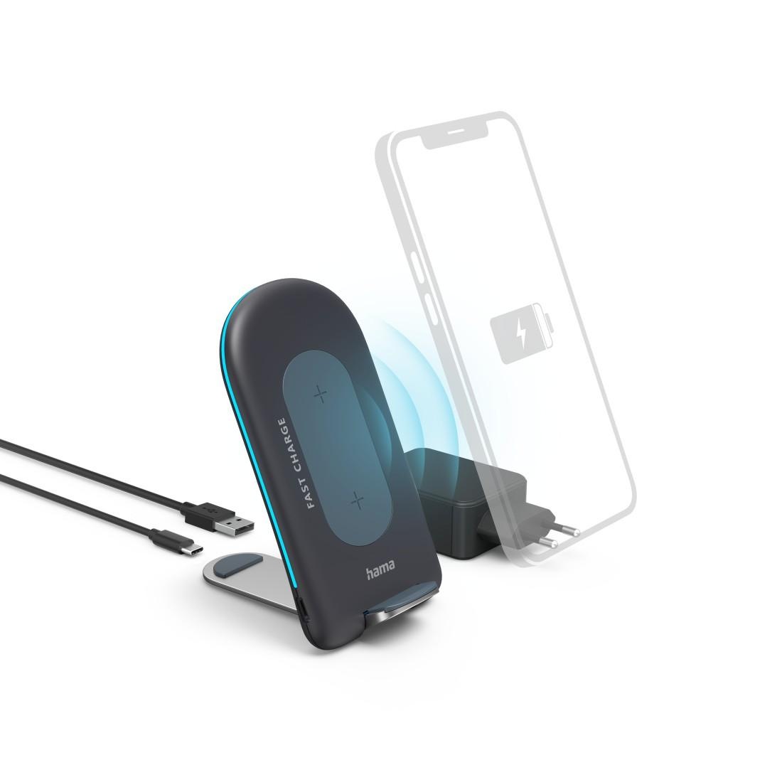 Hama Smartphone-Ladegerät »Wireless | Smartphone kabellose Charger Set QIFC15S BAUR Ladestation« 15W