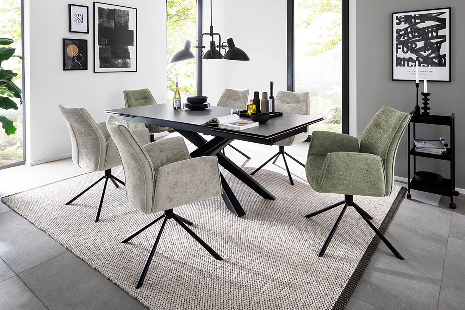 MCA furniture Esszimmerstuhl, Chenilleoptik, (2er-Set), drehbar 360, Belast günstig online kaufen