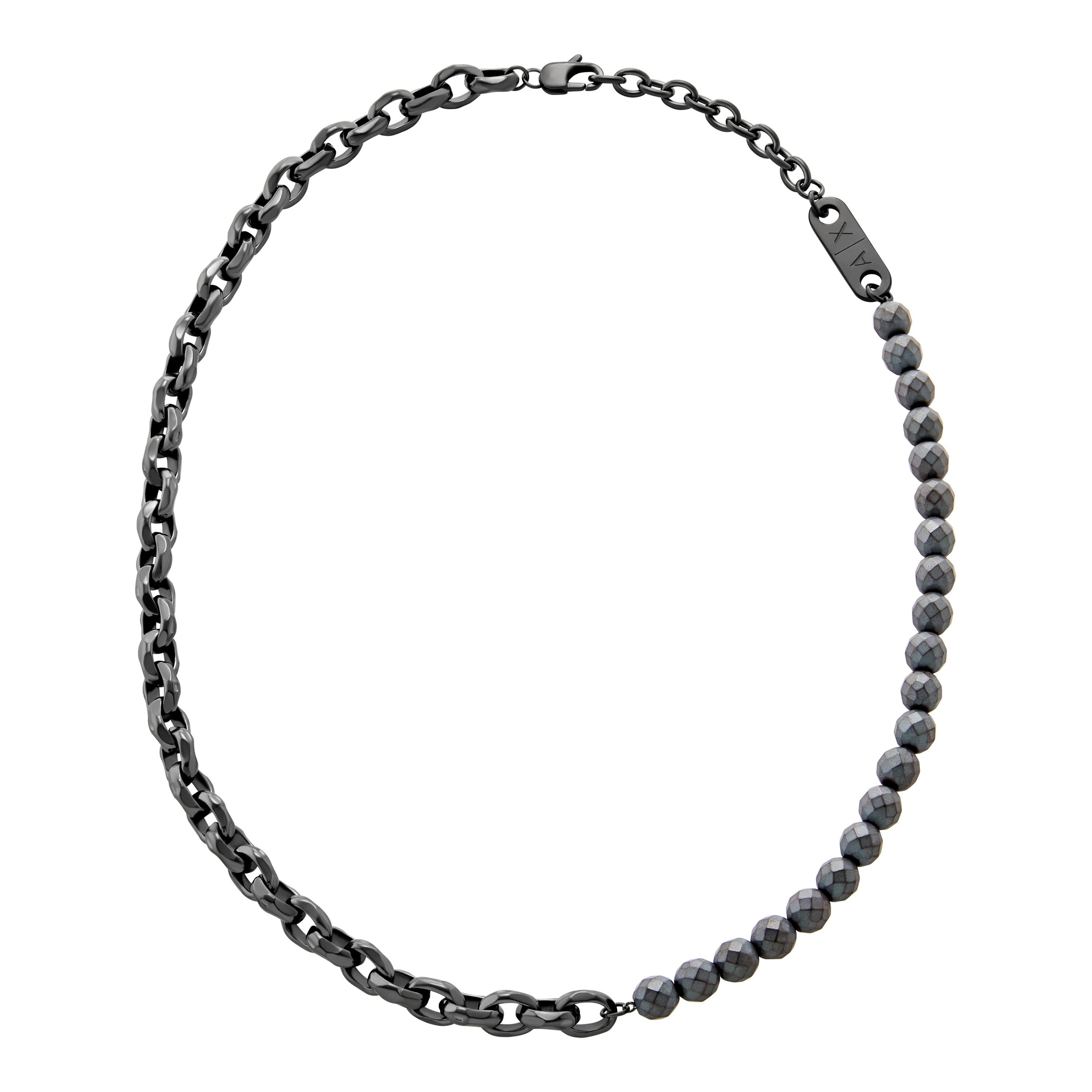 ARMANI EXCHANGE Kette ohne Anhänger »Schmuck Geschenk Edelstahl, AXG0150060«, mit Hämatit