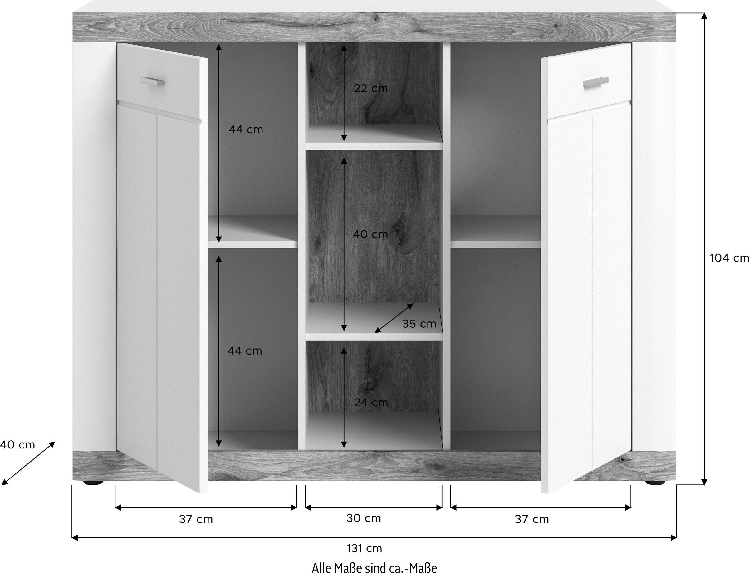 Home affaire Kommode »Landsby«, (1 St.), Breite ca. 131 cm